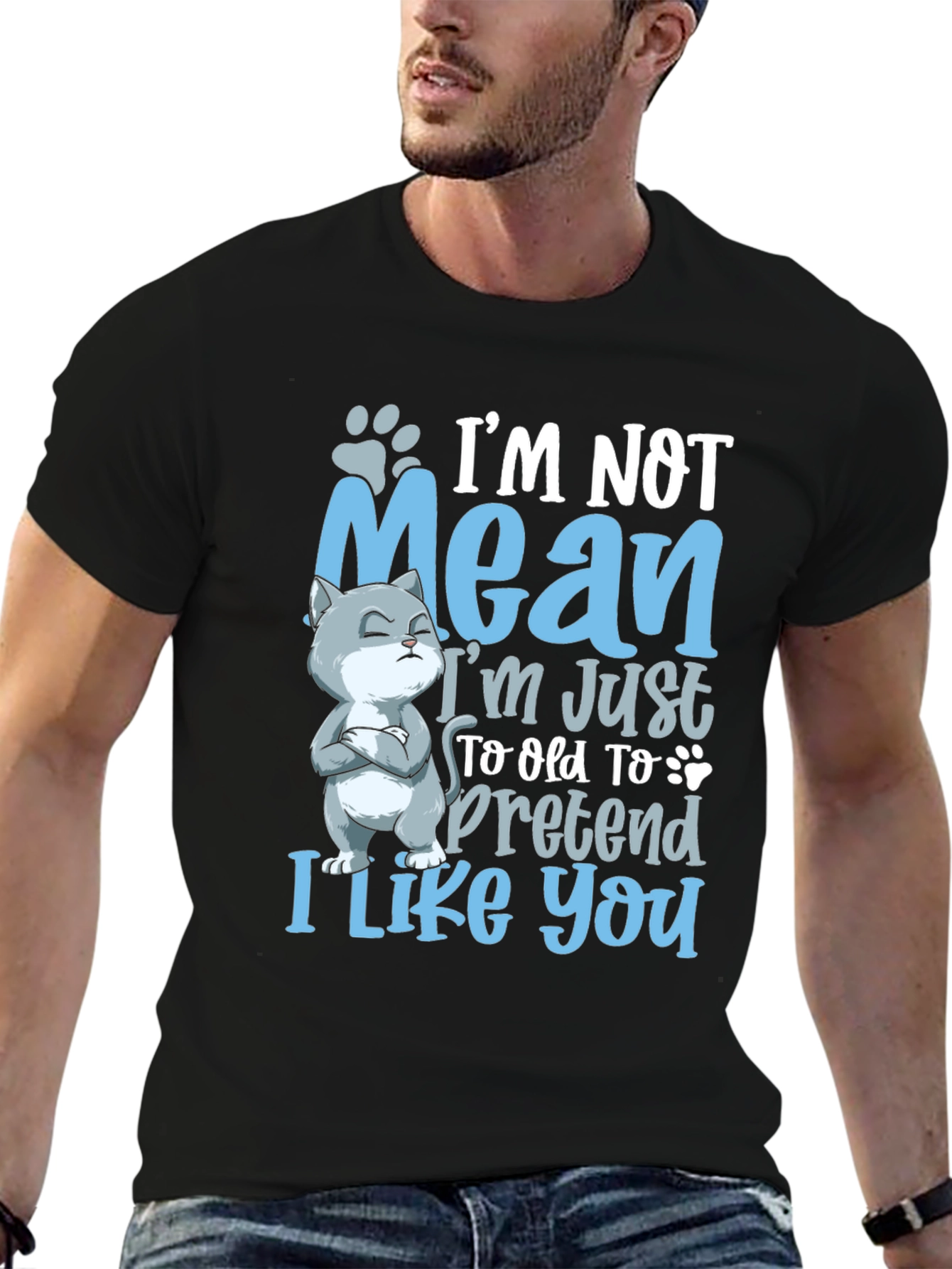 Funny Cat Graphic Tee: Im Not Mean