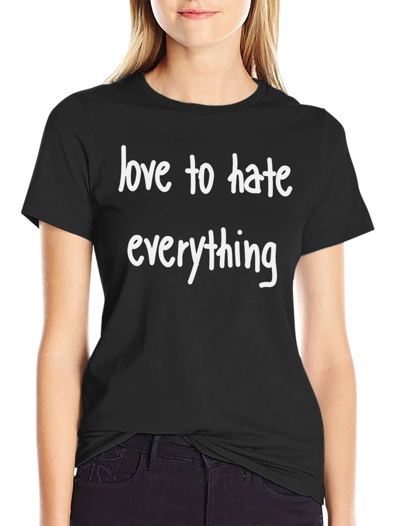 Love to Hate Everything Graphic Tee - Black T-Shirt