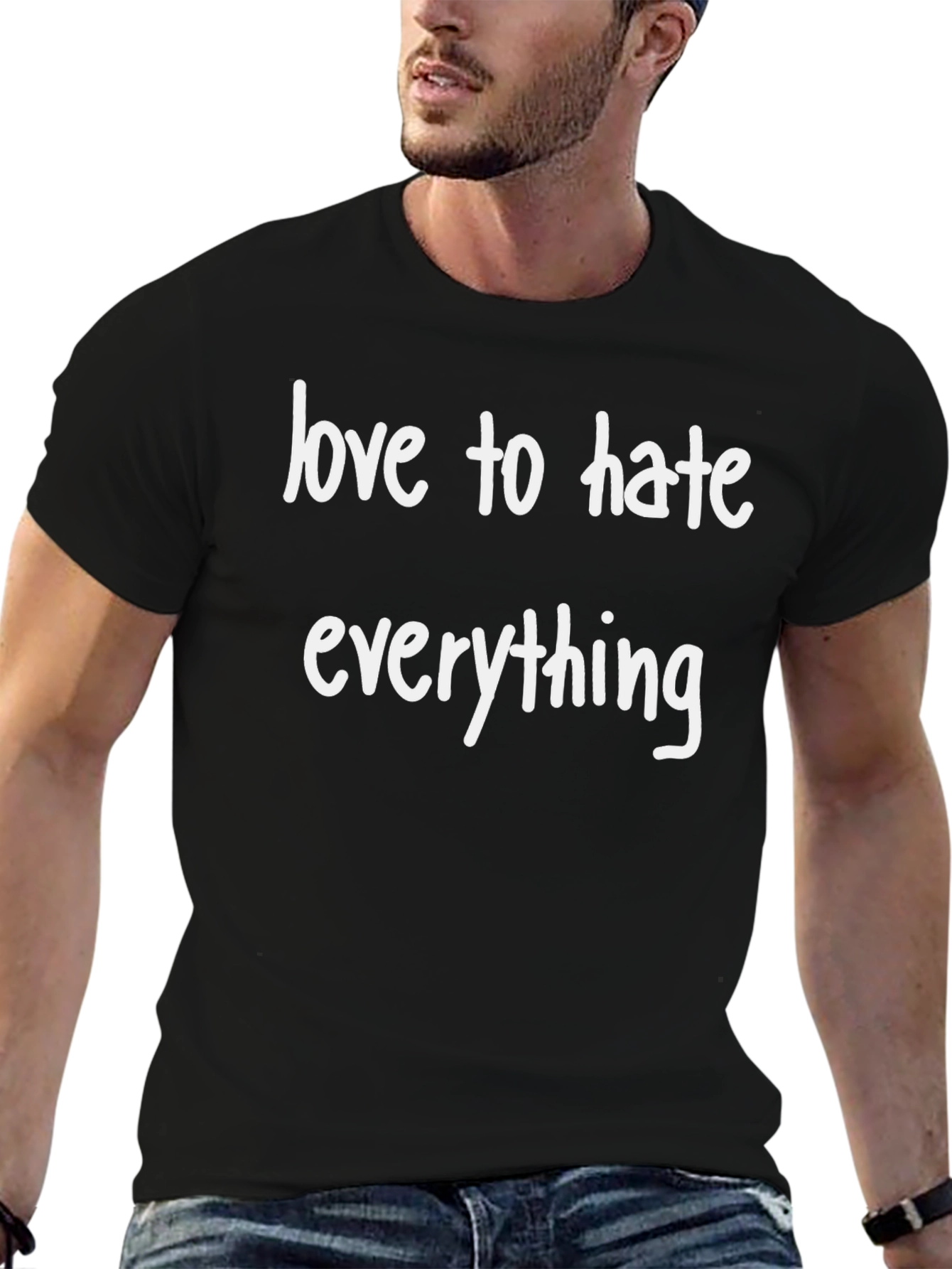 Love to Hate Everything Graphic Tee - Black T-Shirt