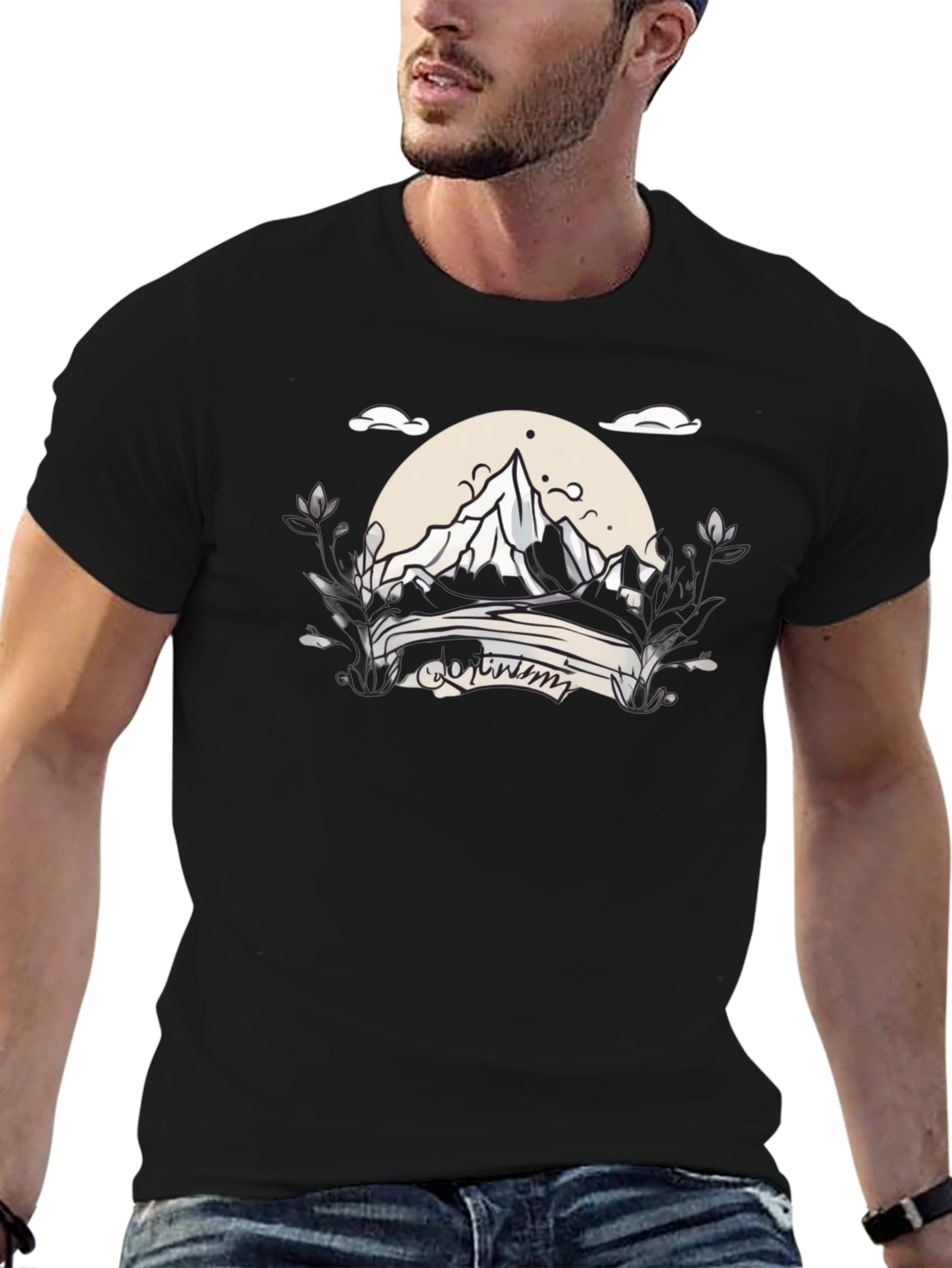 Optimism Mountain Graphic T-Shirt - Black