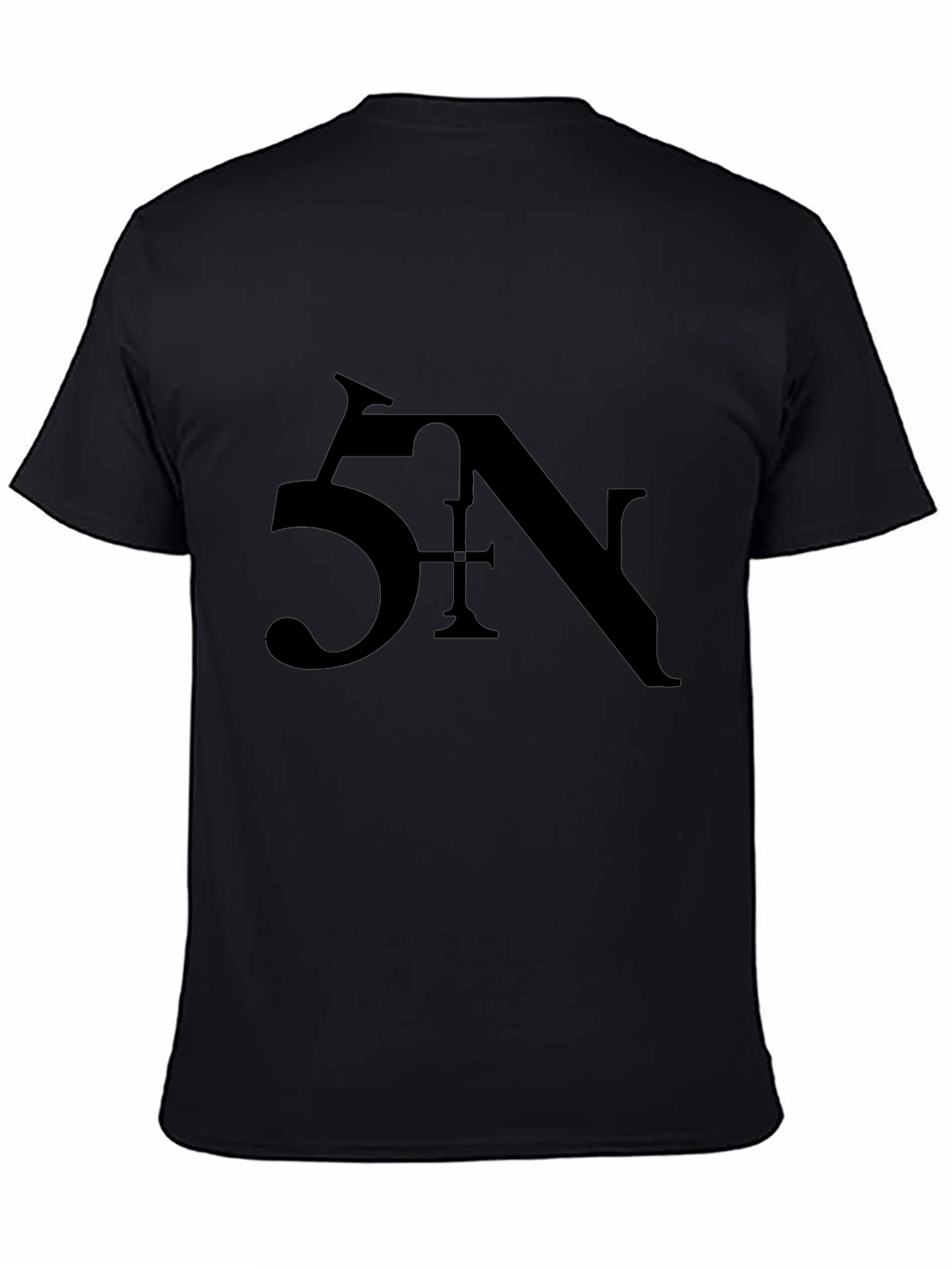 Black 5N Graphic Print T-Shirt Casual Wear