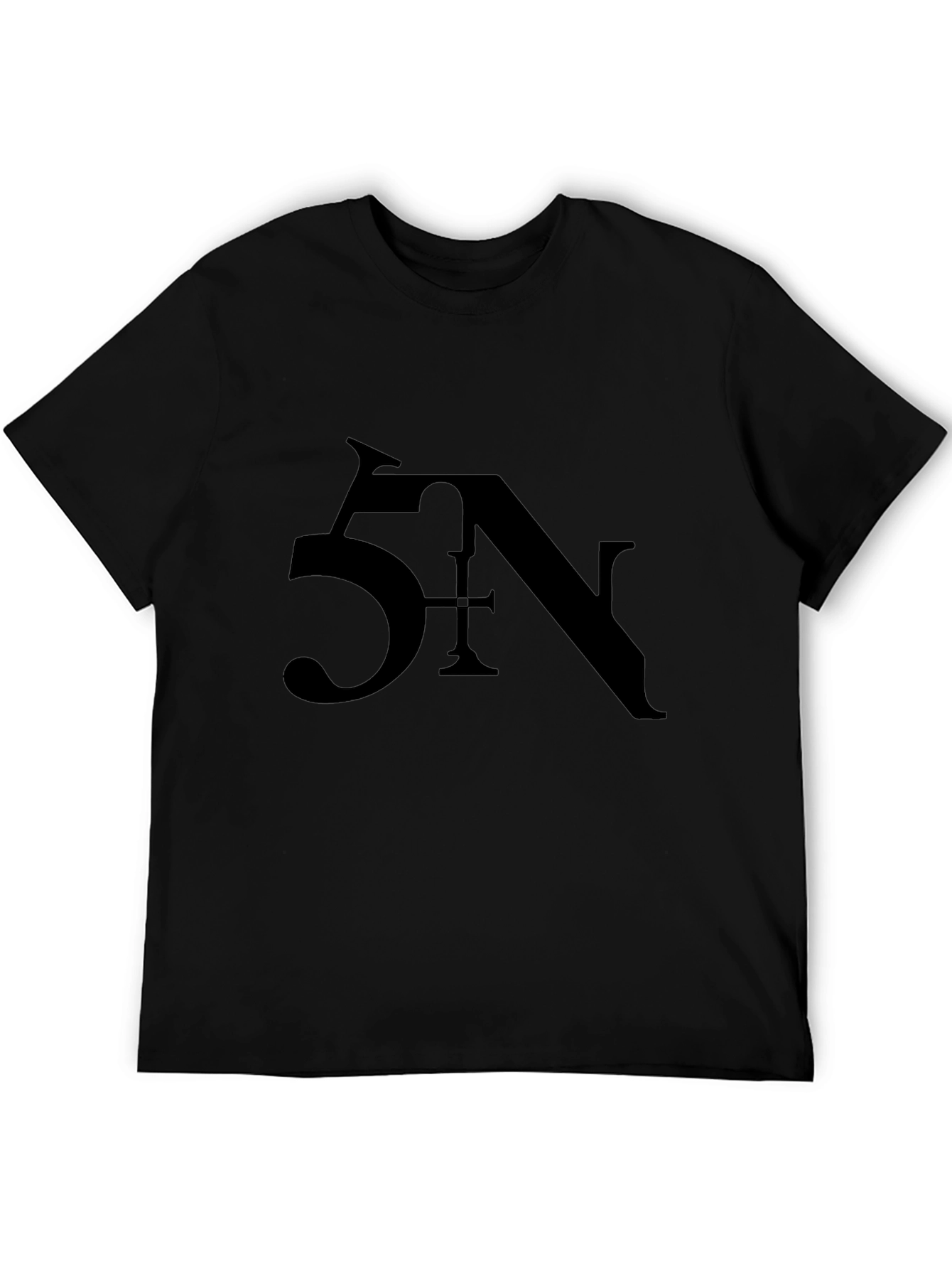 Black 5N Graphic Print T-Shirt Casual Wear