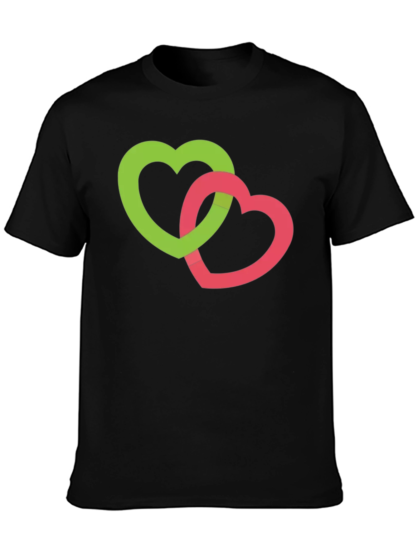 Interlocking Hearts Graphic Tee - Black