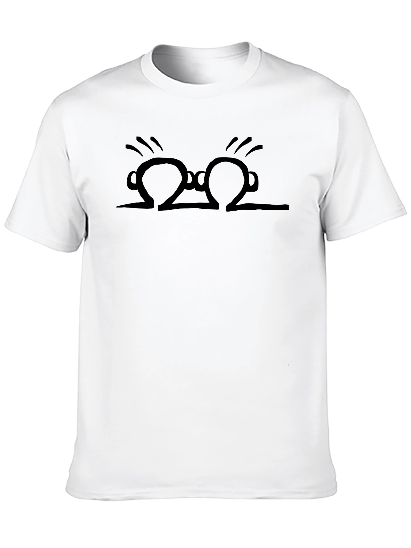 Abstract Faces Graphic Print T-Shirt