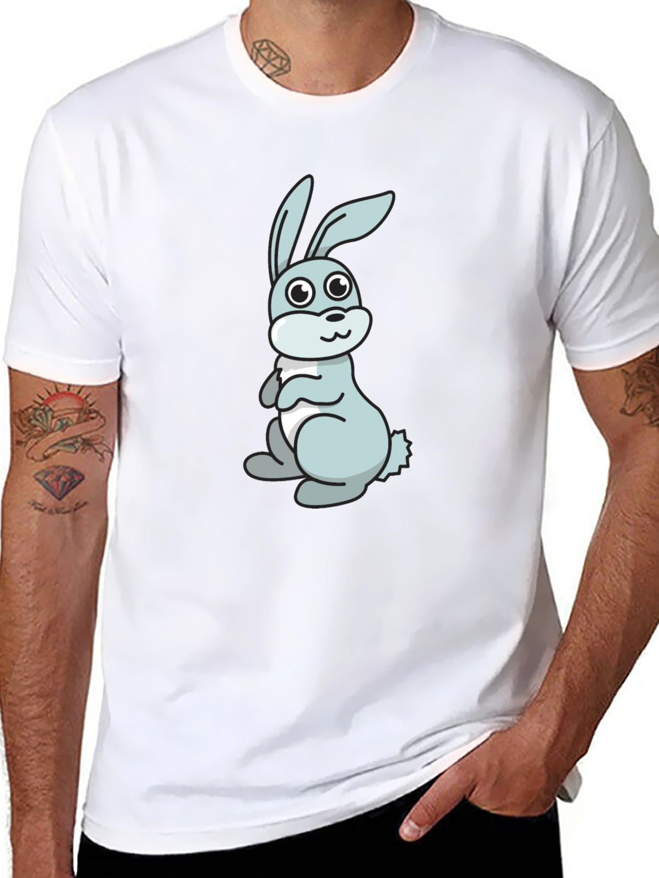 Bunny Graphic T-Shirt - Cute Cartoon Rabbit Tee