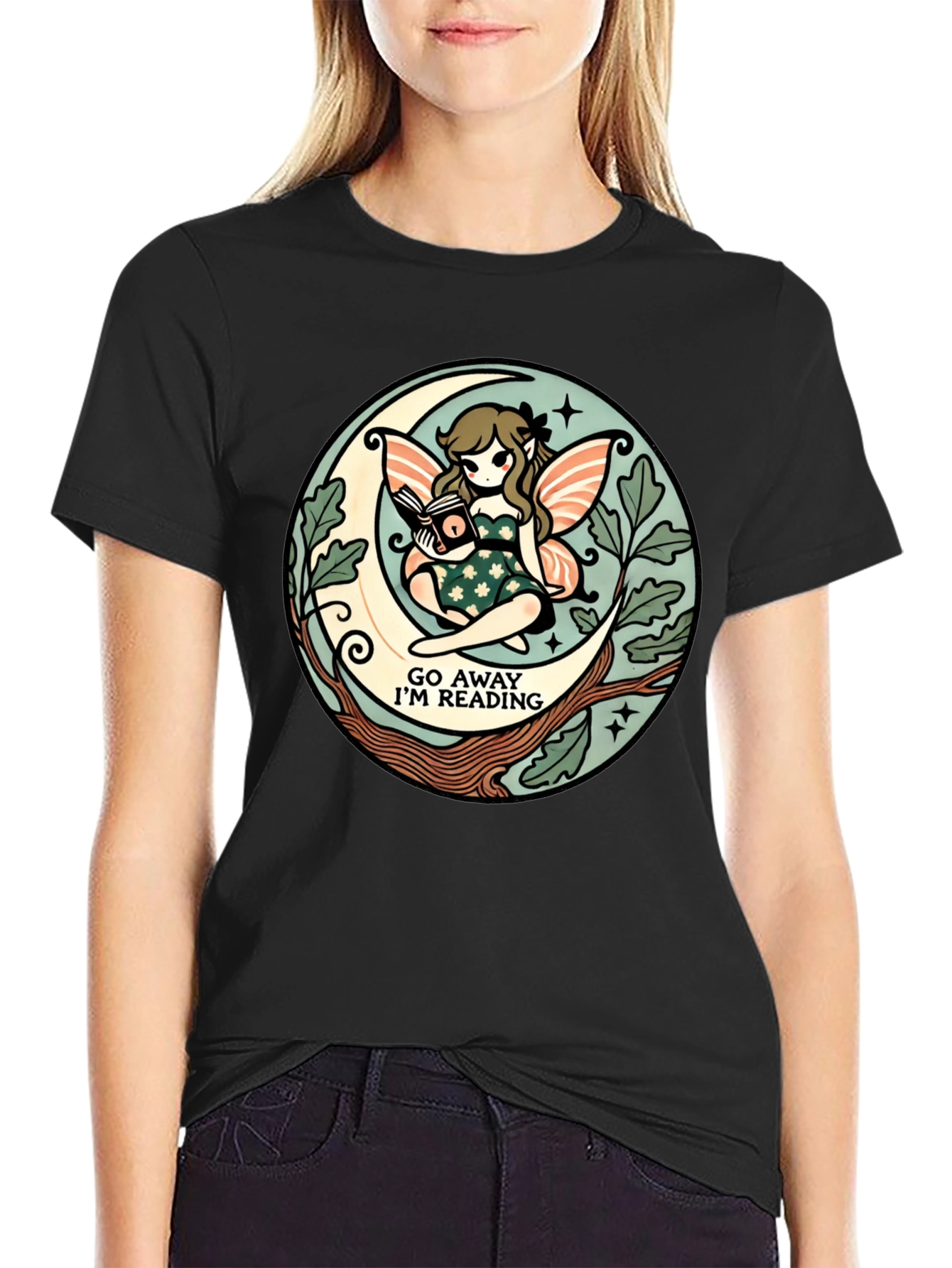 Go Away Im Reading Fairy Moon T-Shirt