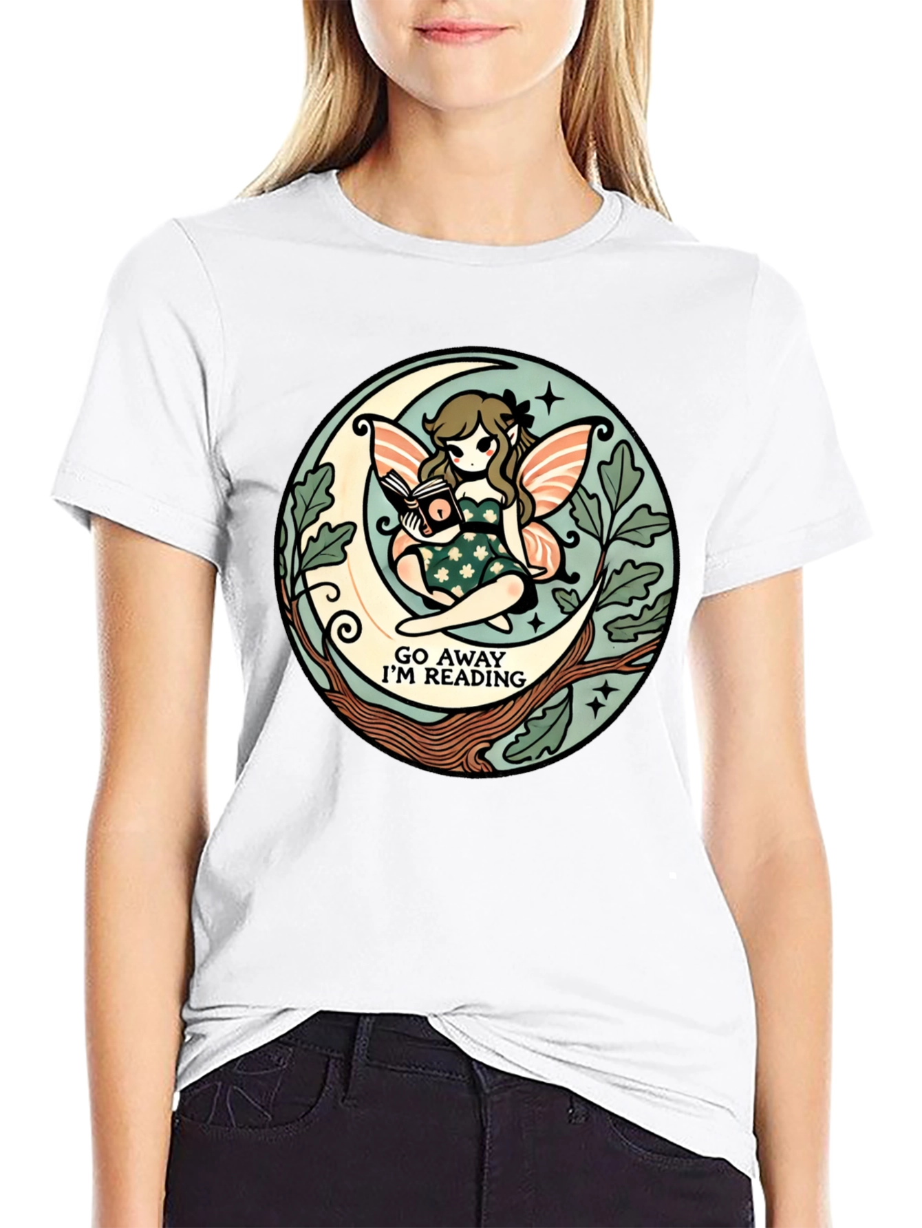 Go Away Im Reading Fairy Moon T-Shirt