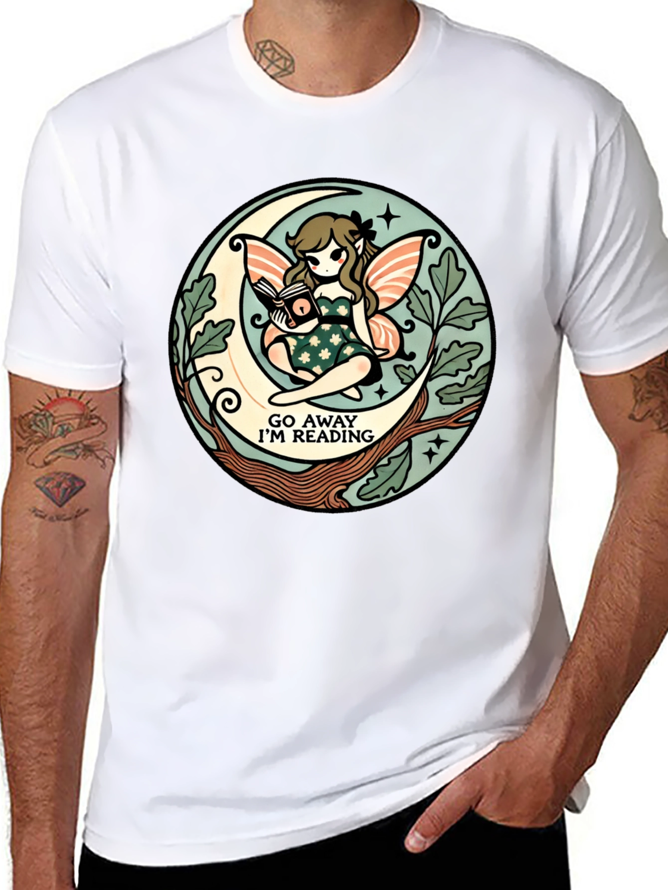 Go Away Im Reading Fairy Moon T-Shirt