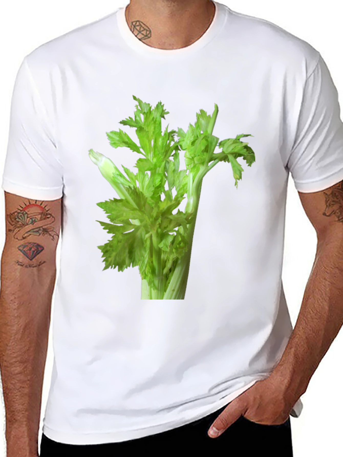 Celery Graphic T-Shirt - Fresh Veggie Tee