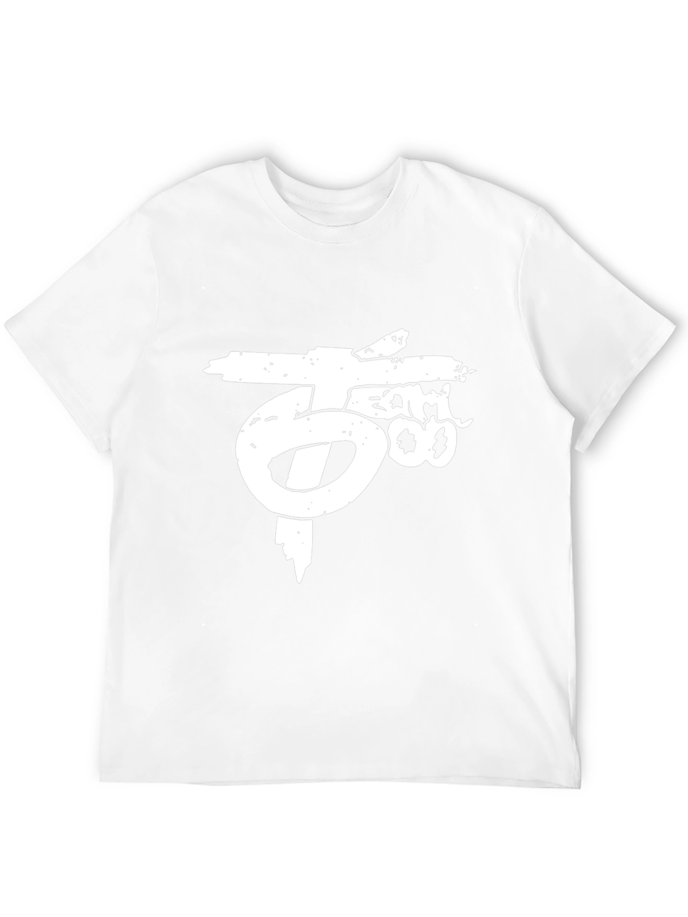 Distressed Logo Black Cotton T-Shirt