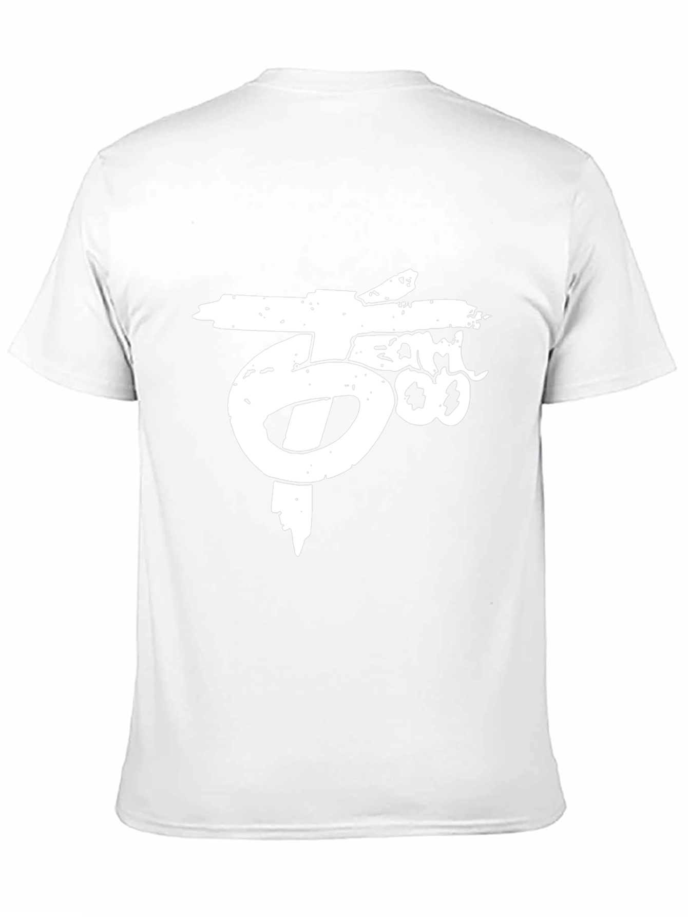 Distressed Logo Black Cotton T-Shirt