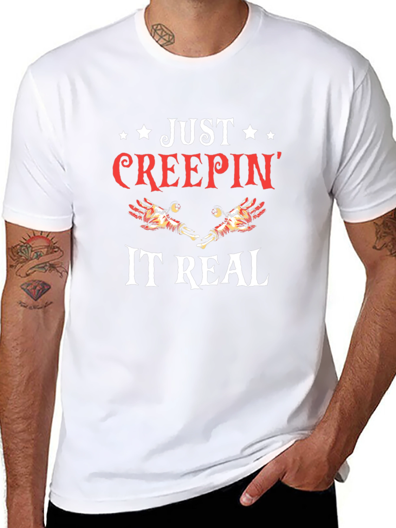 Just Creepin It Real Black Graphic T-Shirt