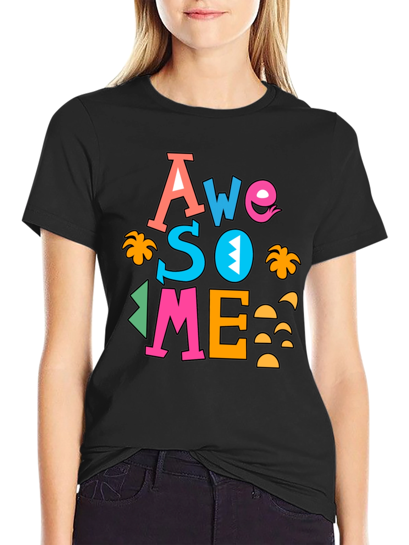 Awesome Graphic Print Black Tee