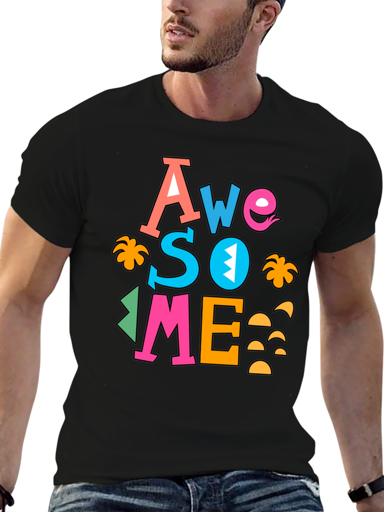 Awesome Graphic Print Black Tee