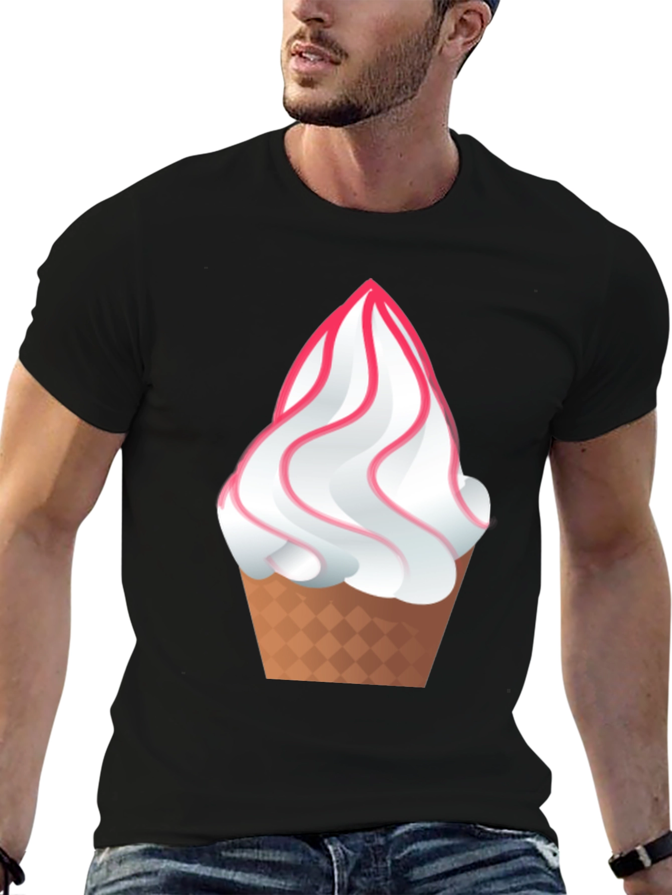 Ice Cream Graphic Tee - Fun Black T-Shirt