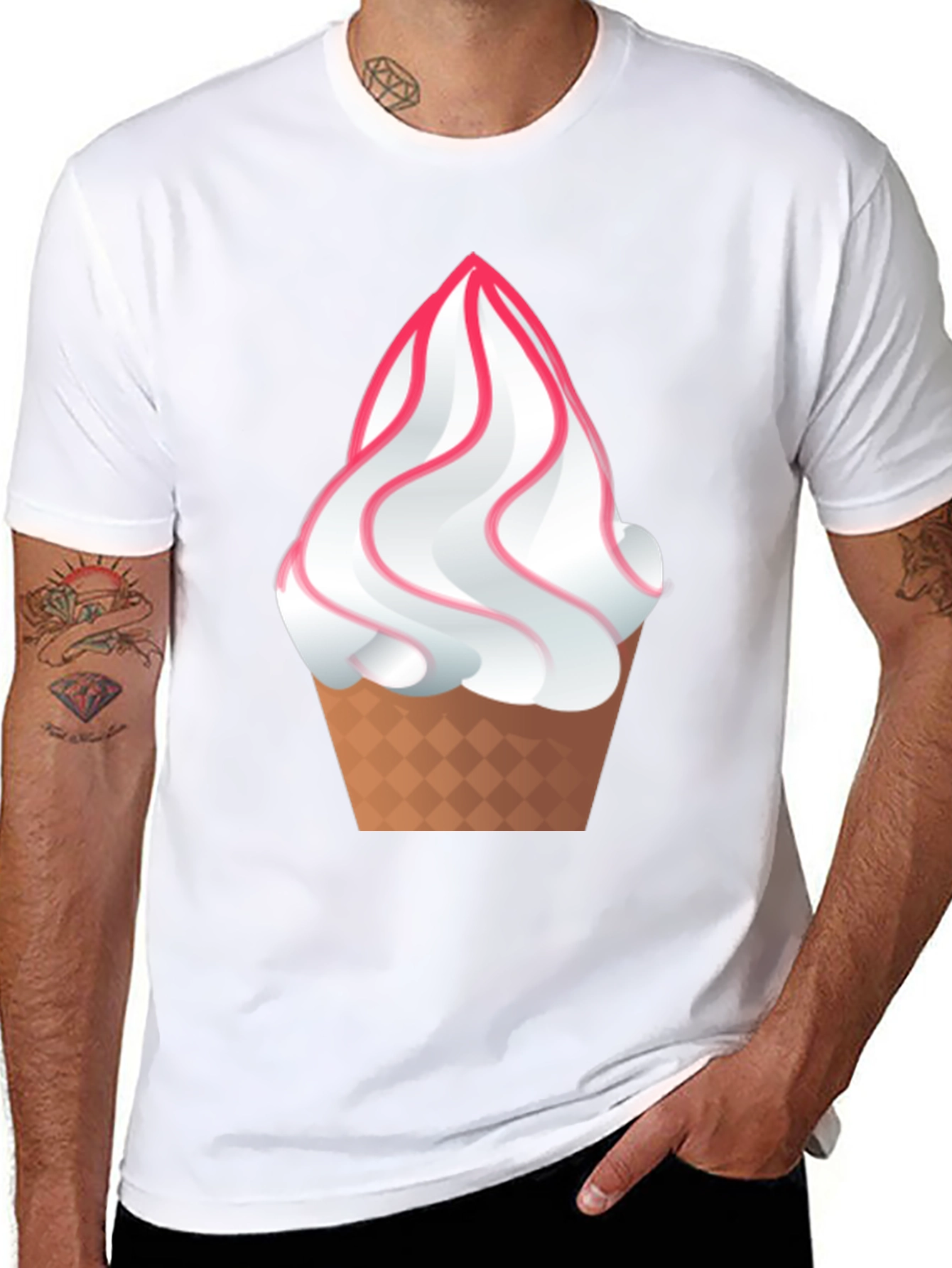 Ice Cream Graphic Tee - Fun Black T-Shirt
