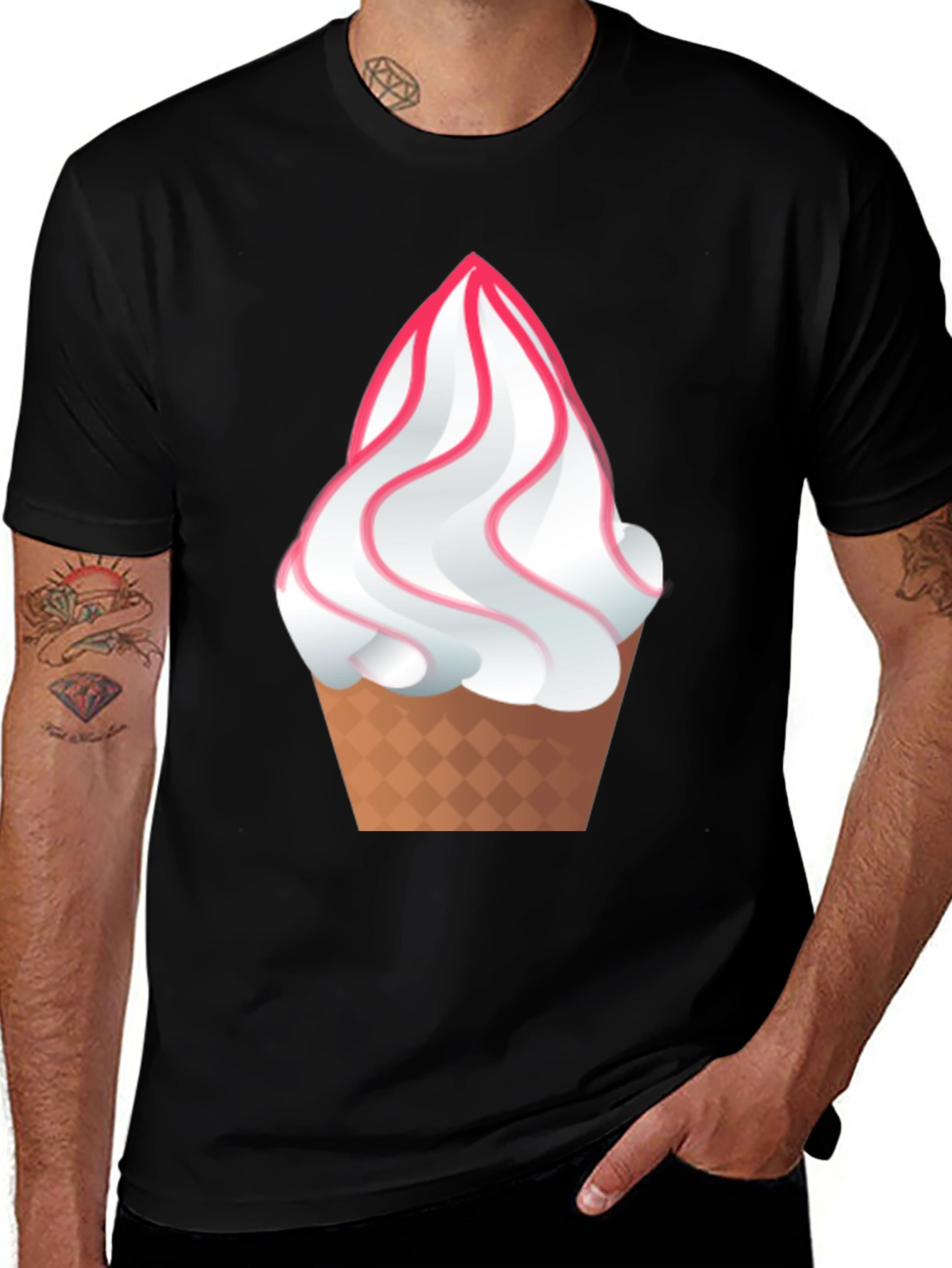 Ice Cream Graphic Tee - Fun Black T-Shirt