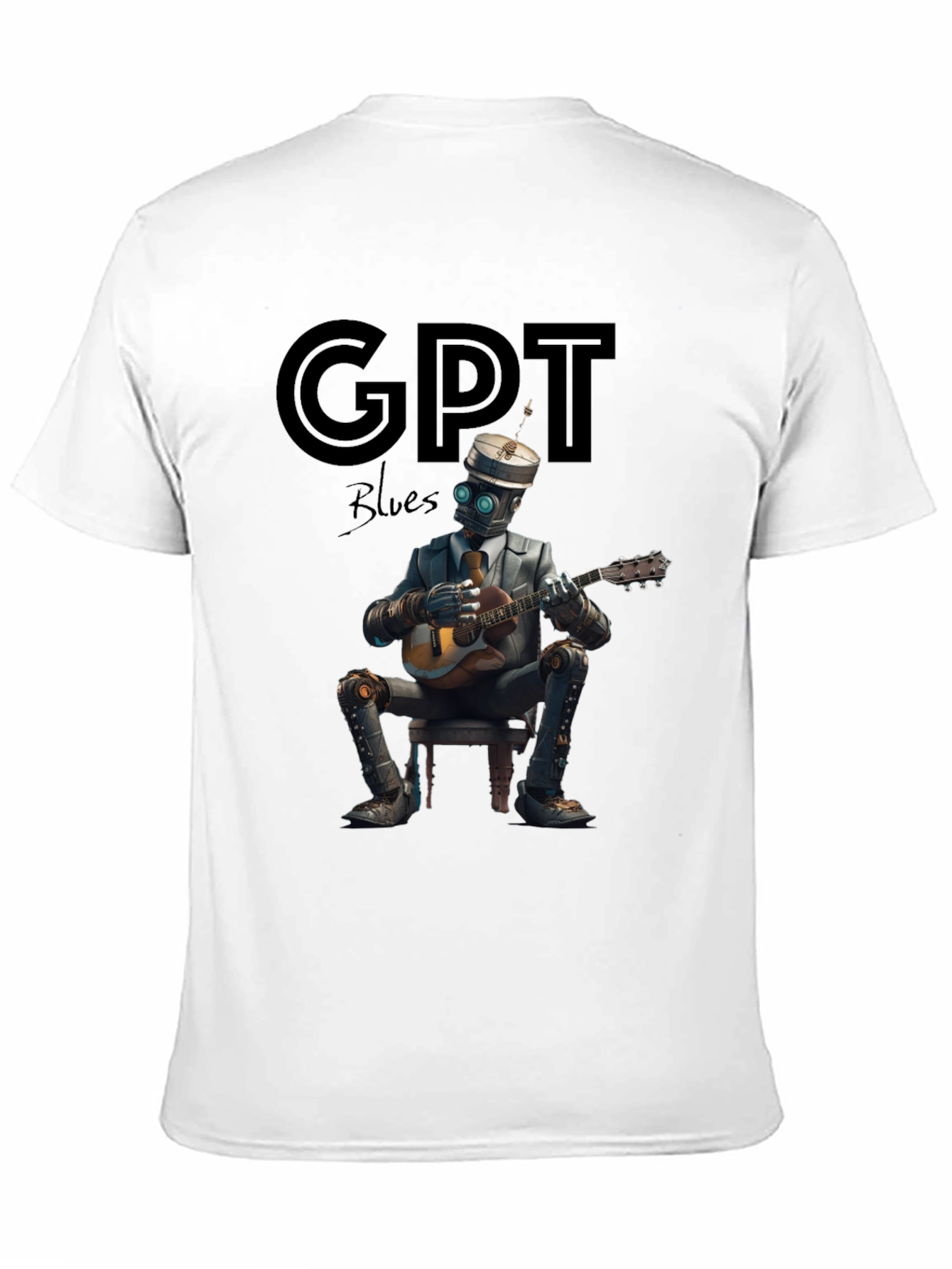 GPT Blues Robot Musician T-Shirt