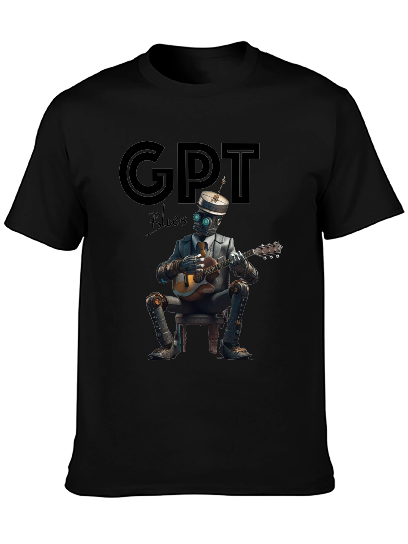 GPT Blues Robot Musician T-Shirt