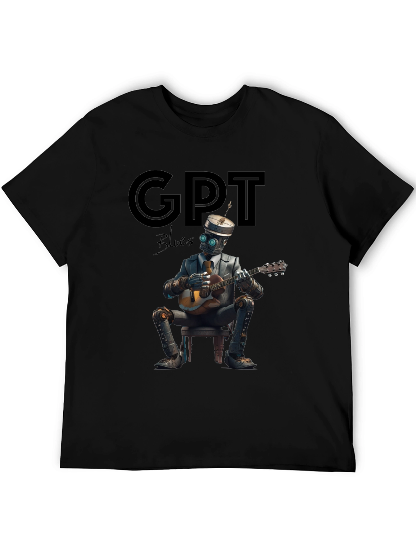 GPT Blues Robot Musician T-Shirt