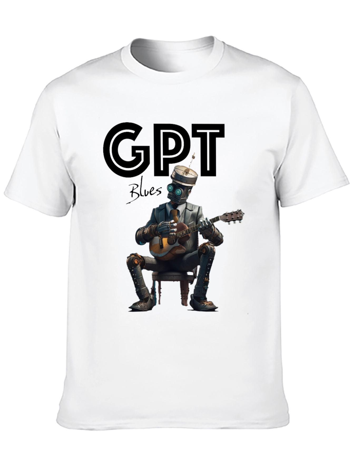 GPT Blues Robot Musician T-Shirt