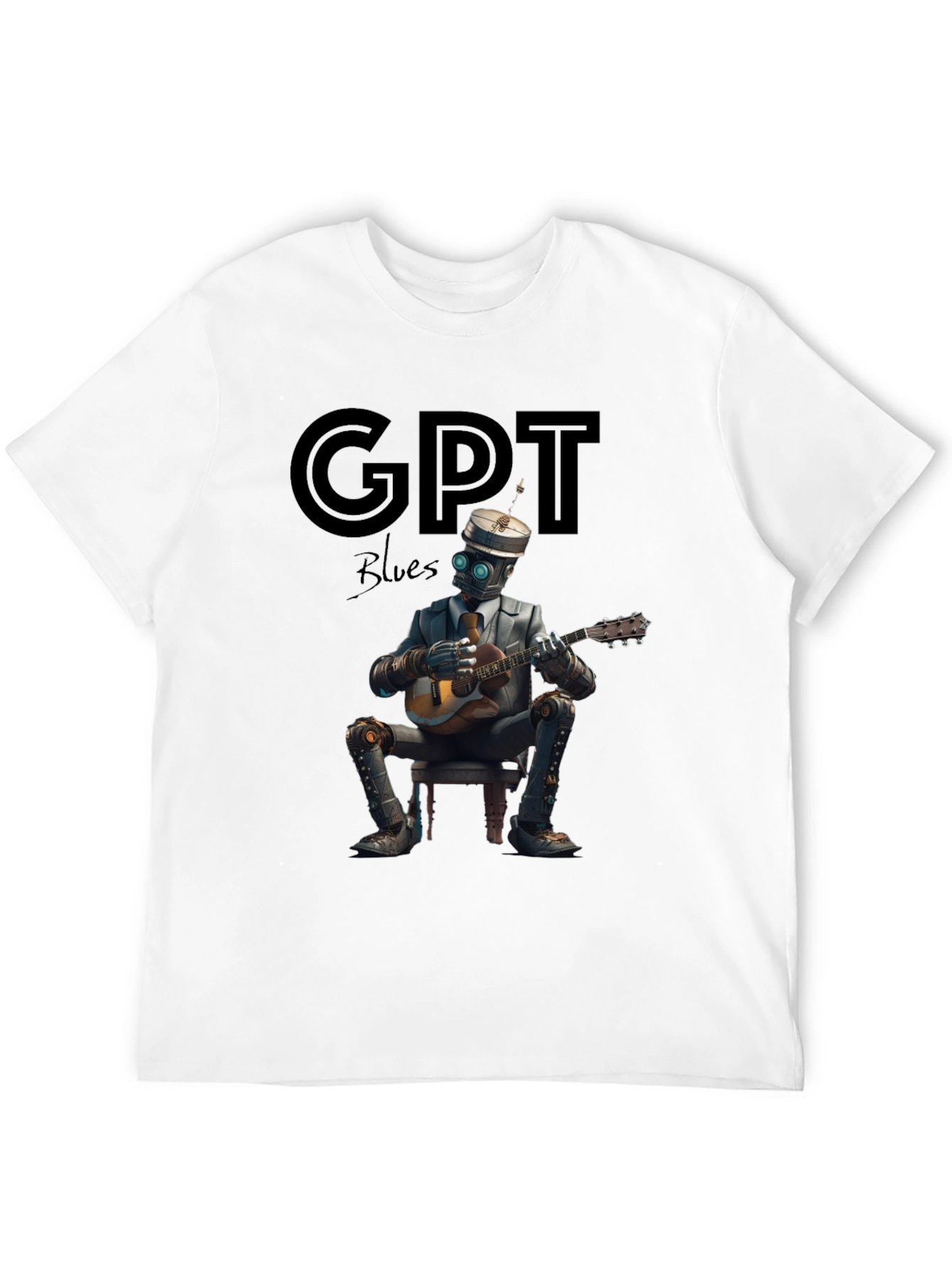 GPT Blues Robot Musician T-Shirt