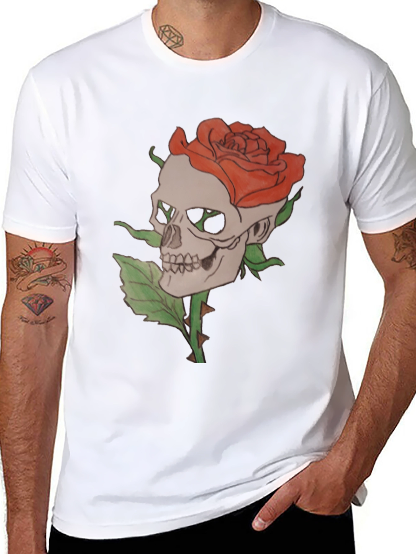 Skull and Rose Graphic Tee
