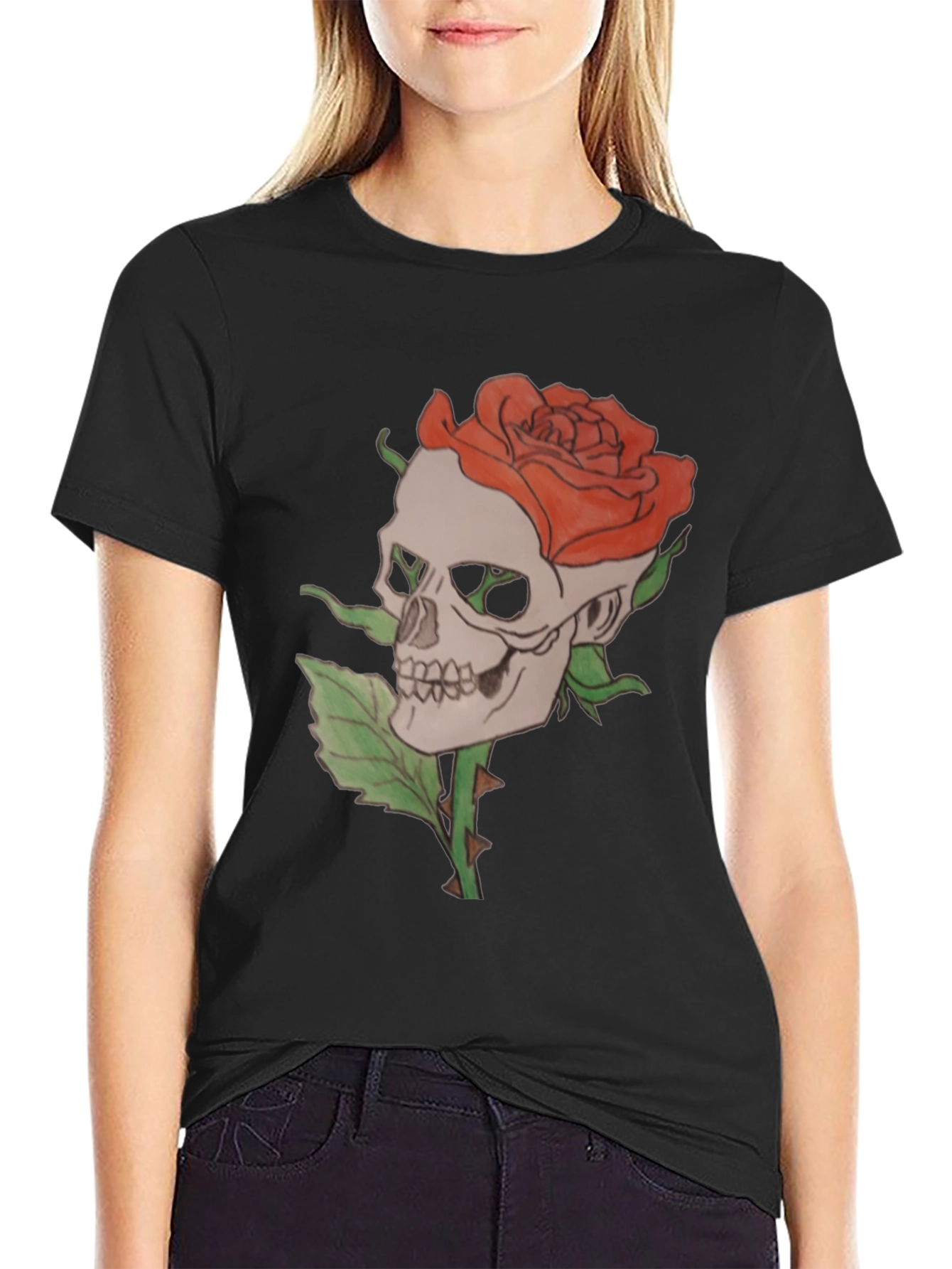Skull and Rose Graphic Tee