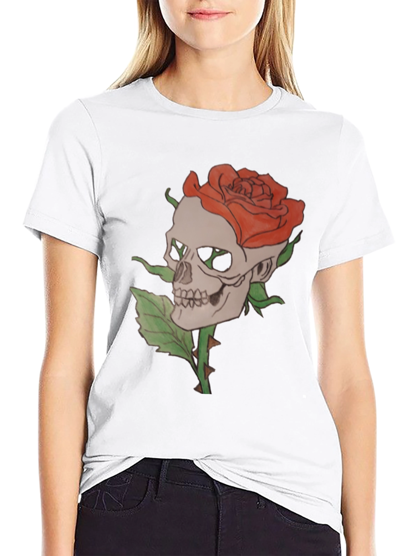 Skull and Rose Graphic Tee
