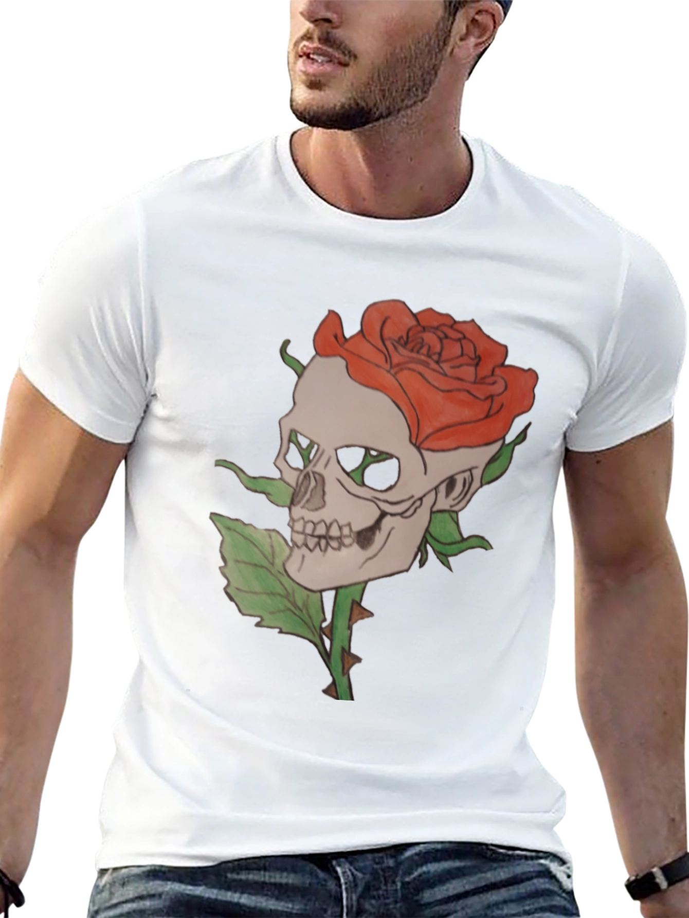 Skull and Rose Graphic Tee