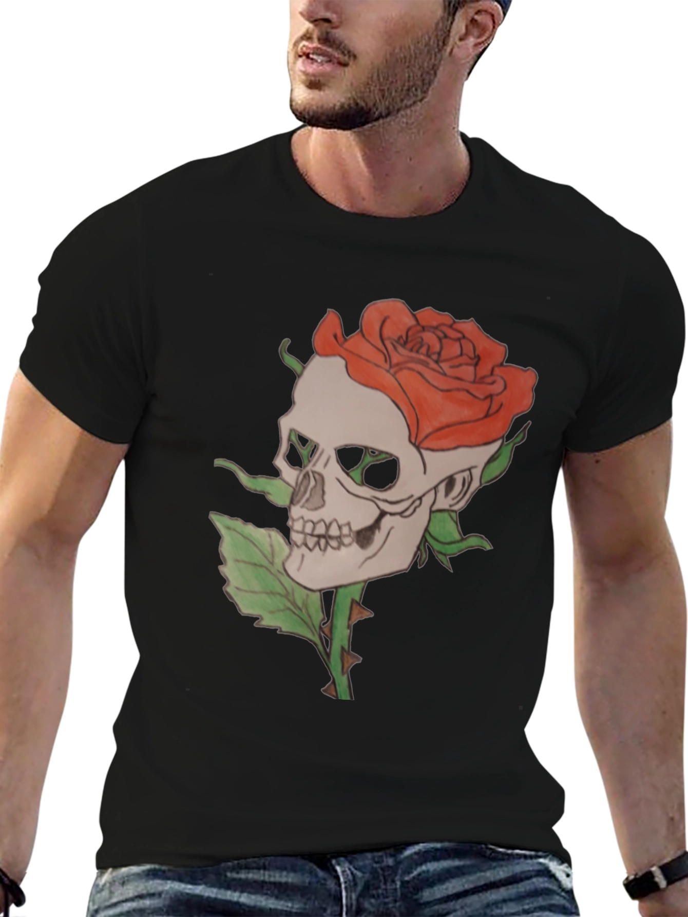 Skull and Rose Graphic Tee