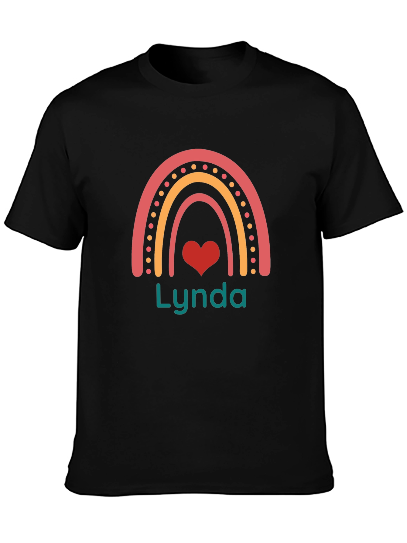 Lynda Rainbow Heart Personalized T-Shirt