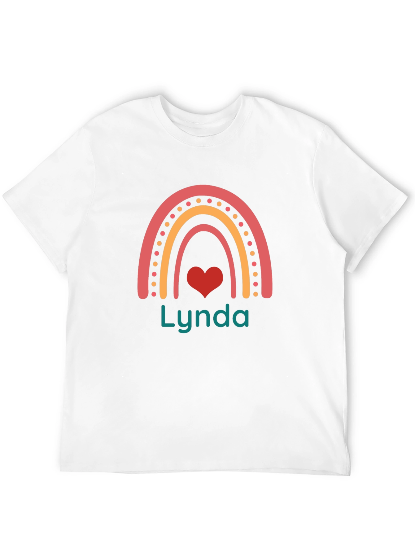 Lynda Rainbow Heart Personalized T-Shirt