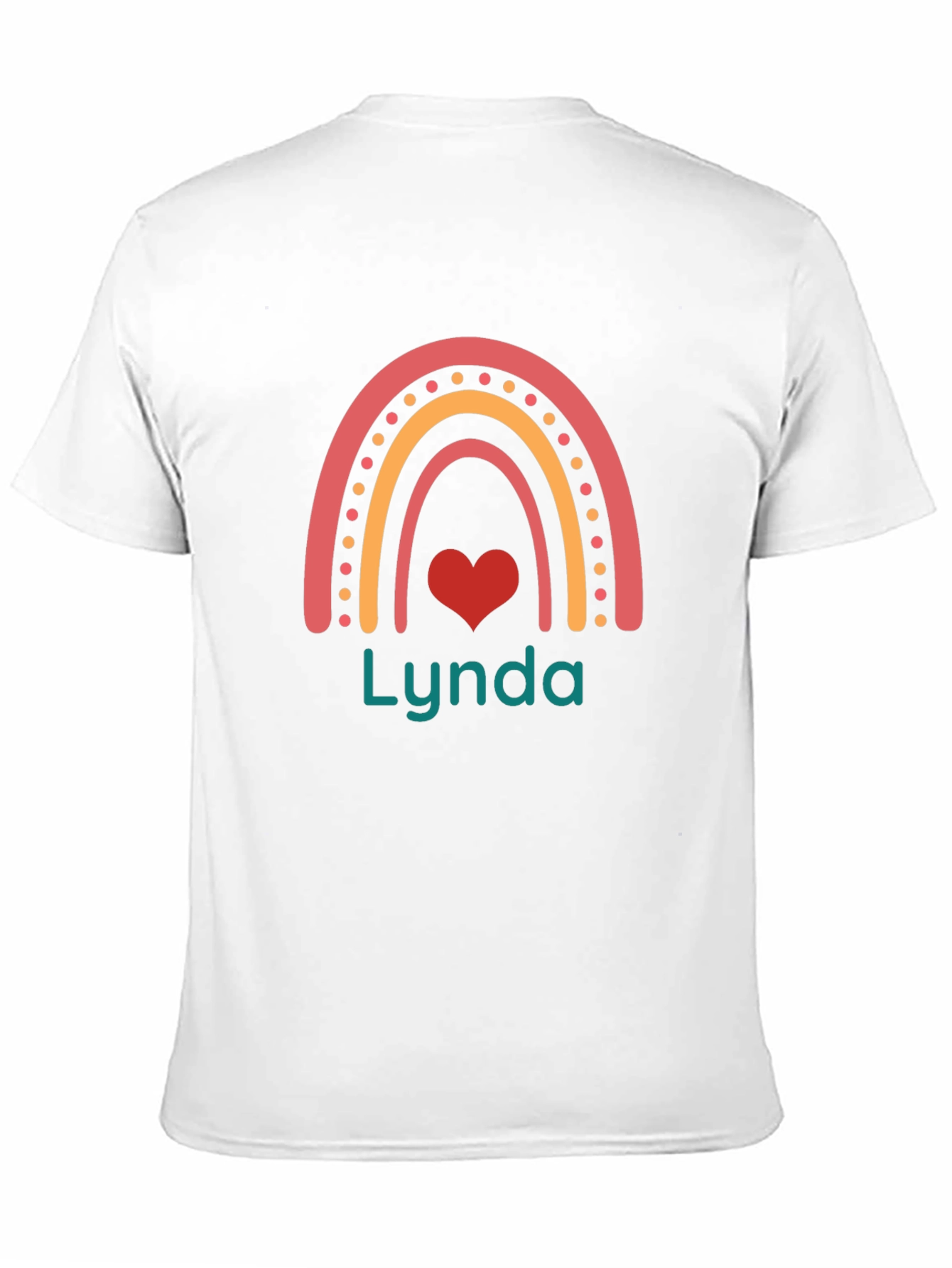 Lynda Rainbow Heart Personalized T-Shirt