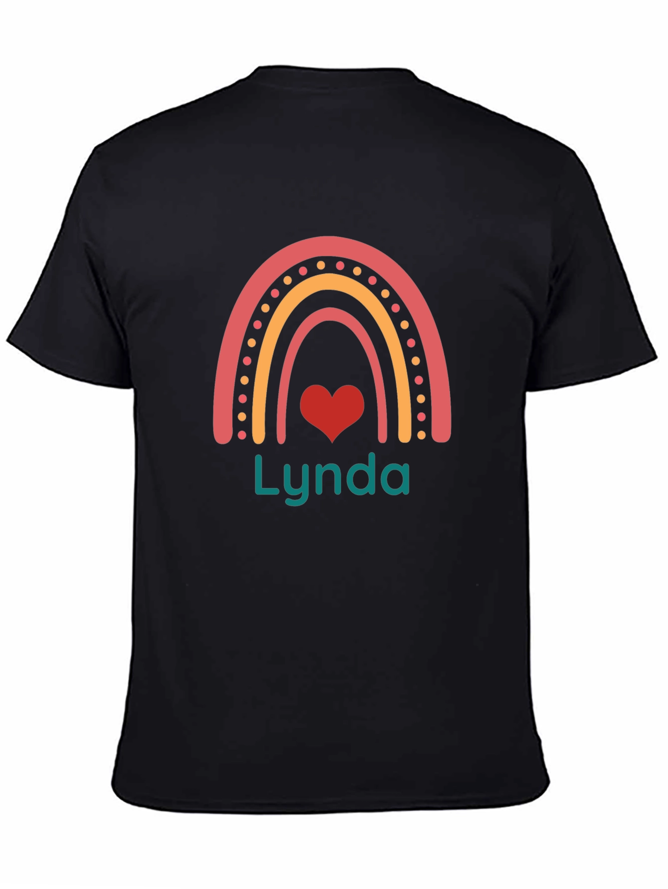 Lynda Rainbow Heart Personalized T-Shirt