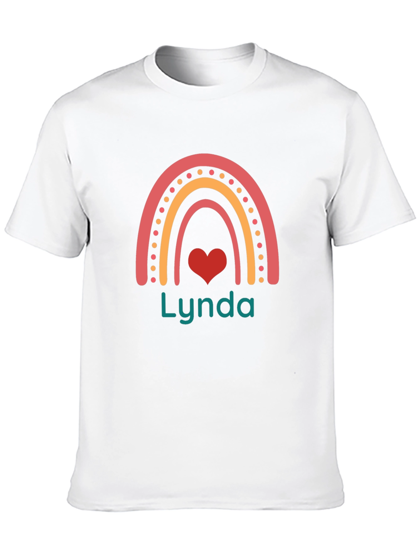 Lynda Rainbow Heart Personalized T-Shirt