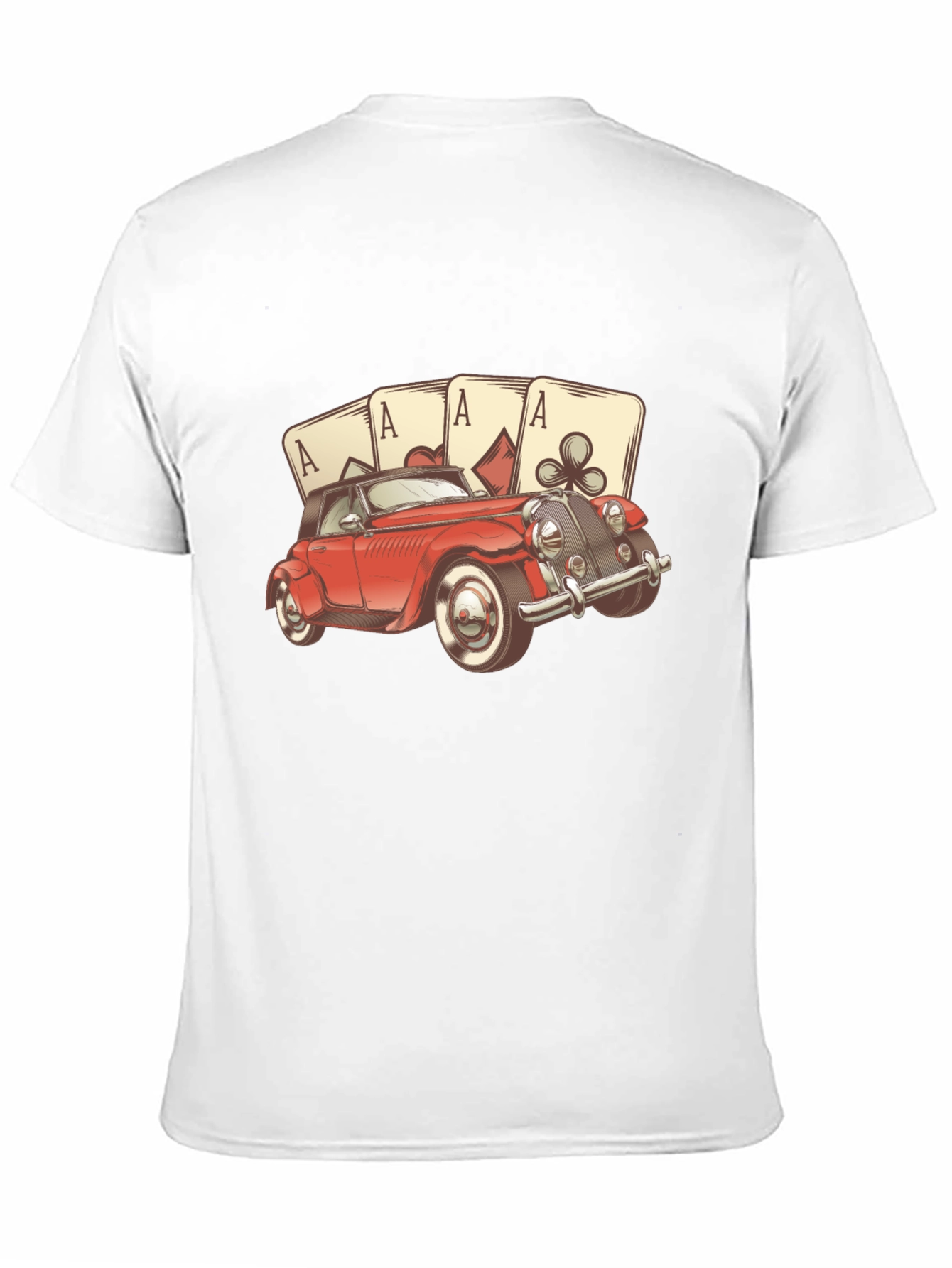 Ace Card Red Car Graphic T-Shirt