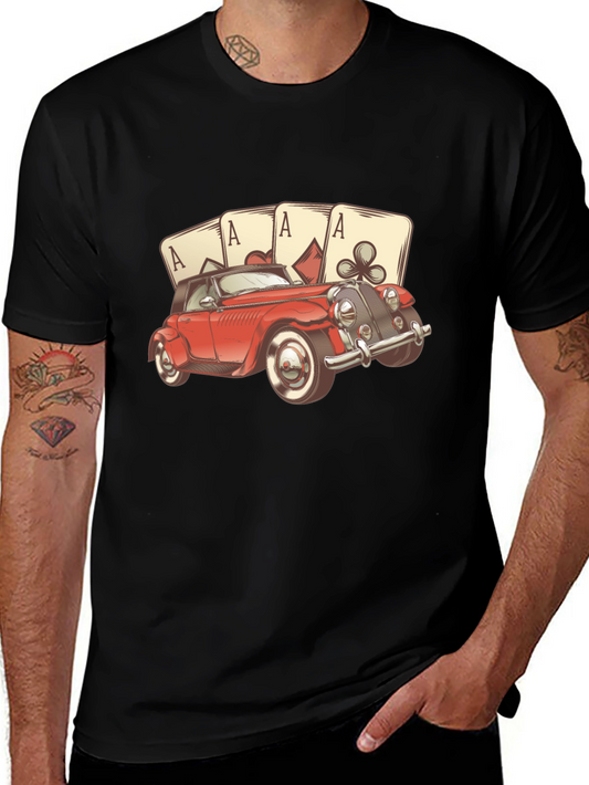 Ace Card Red Car Graphic T-Shirt