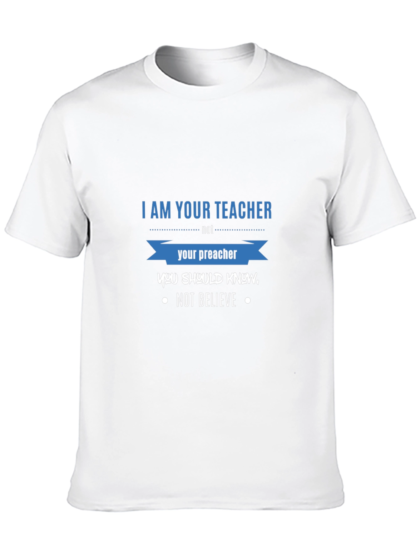 Teacher Not Preacher Black Graphic T-Shirt