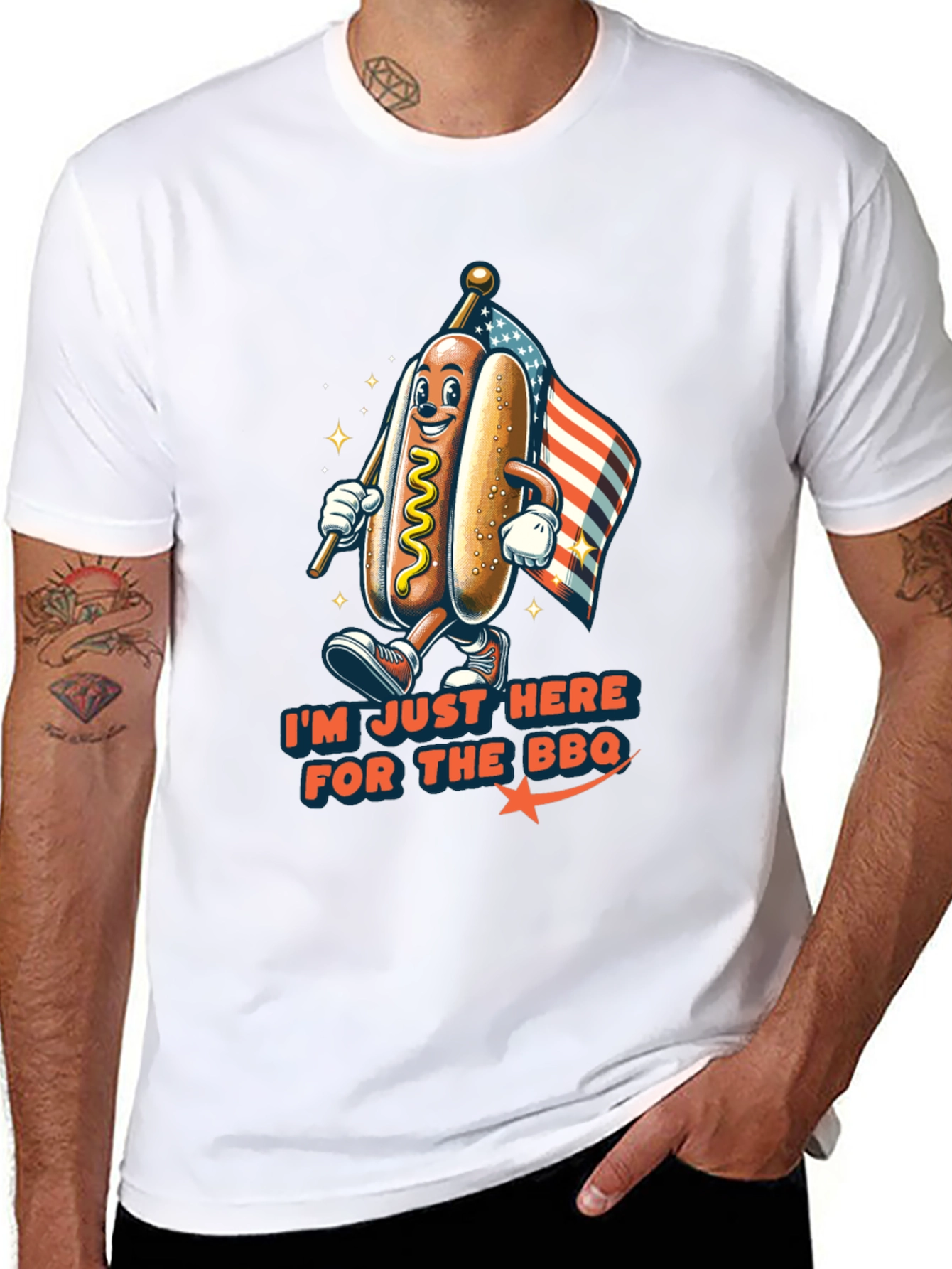 BBQ Hot Dog Graphic T-Shirt