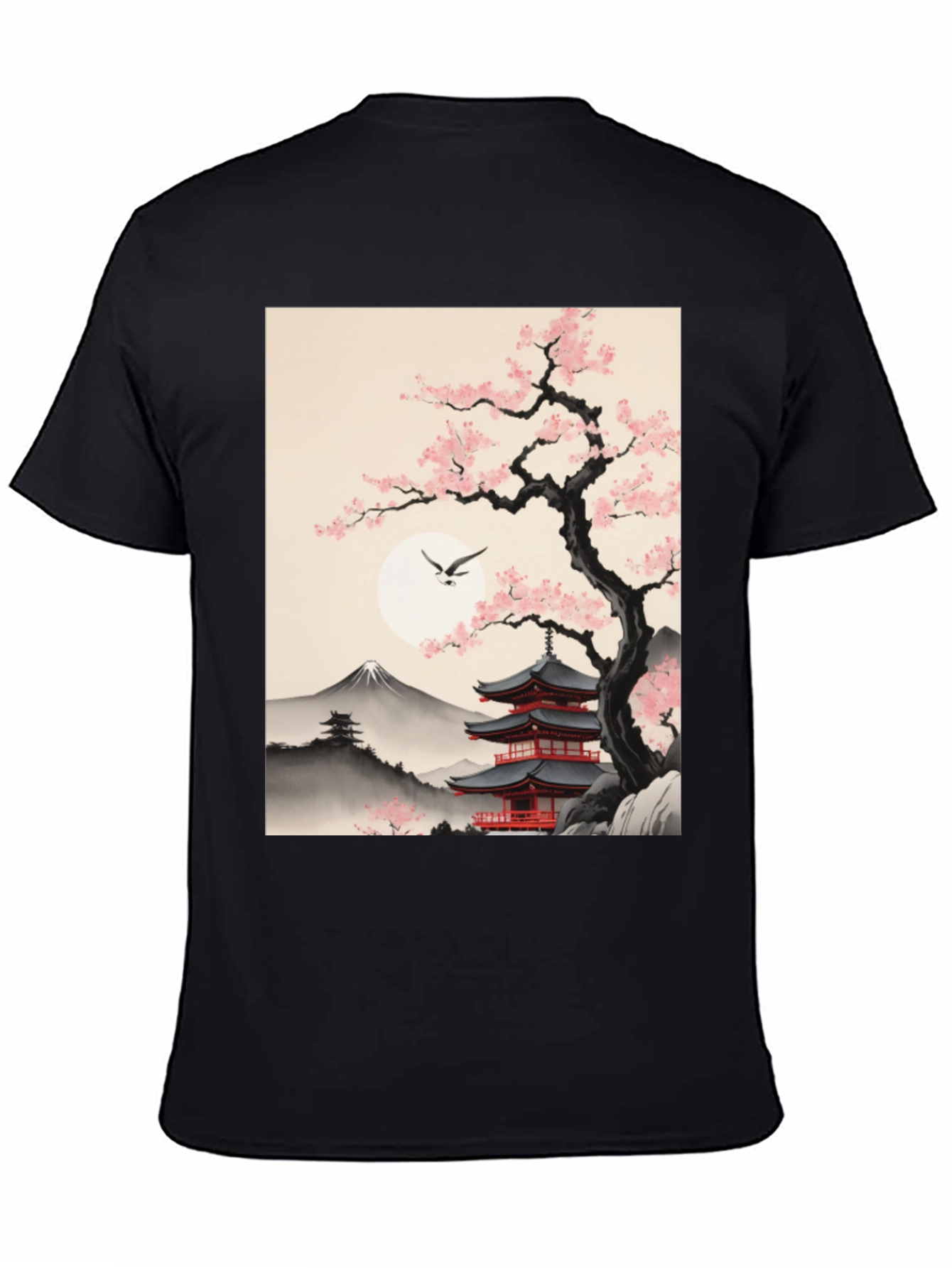 Japanese Pagoda & Cherry Blossom T-Shirt