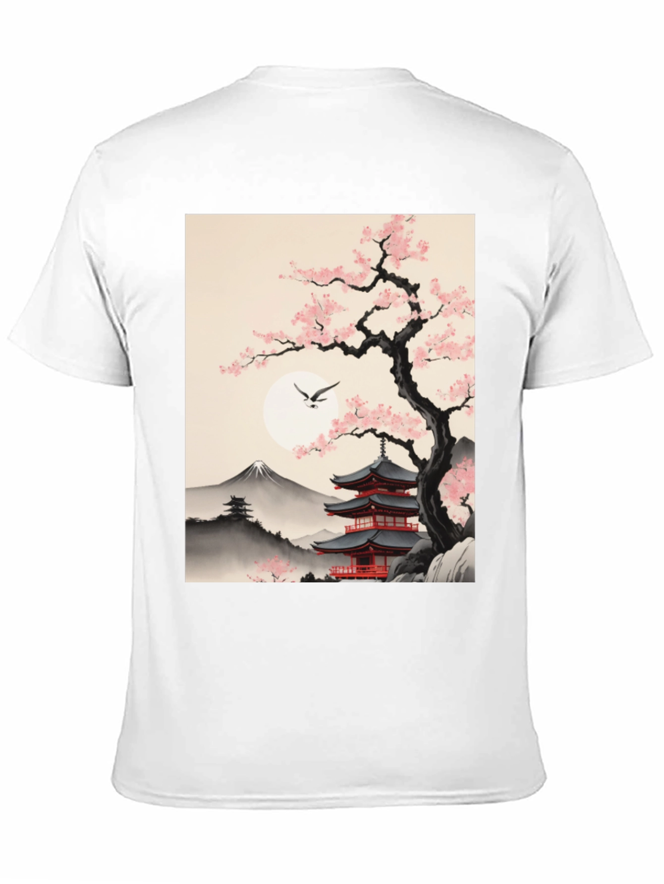 Japanese Pagoda & Cherry Blossom T-Shirt