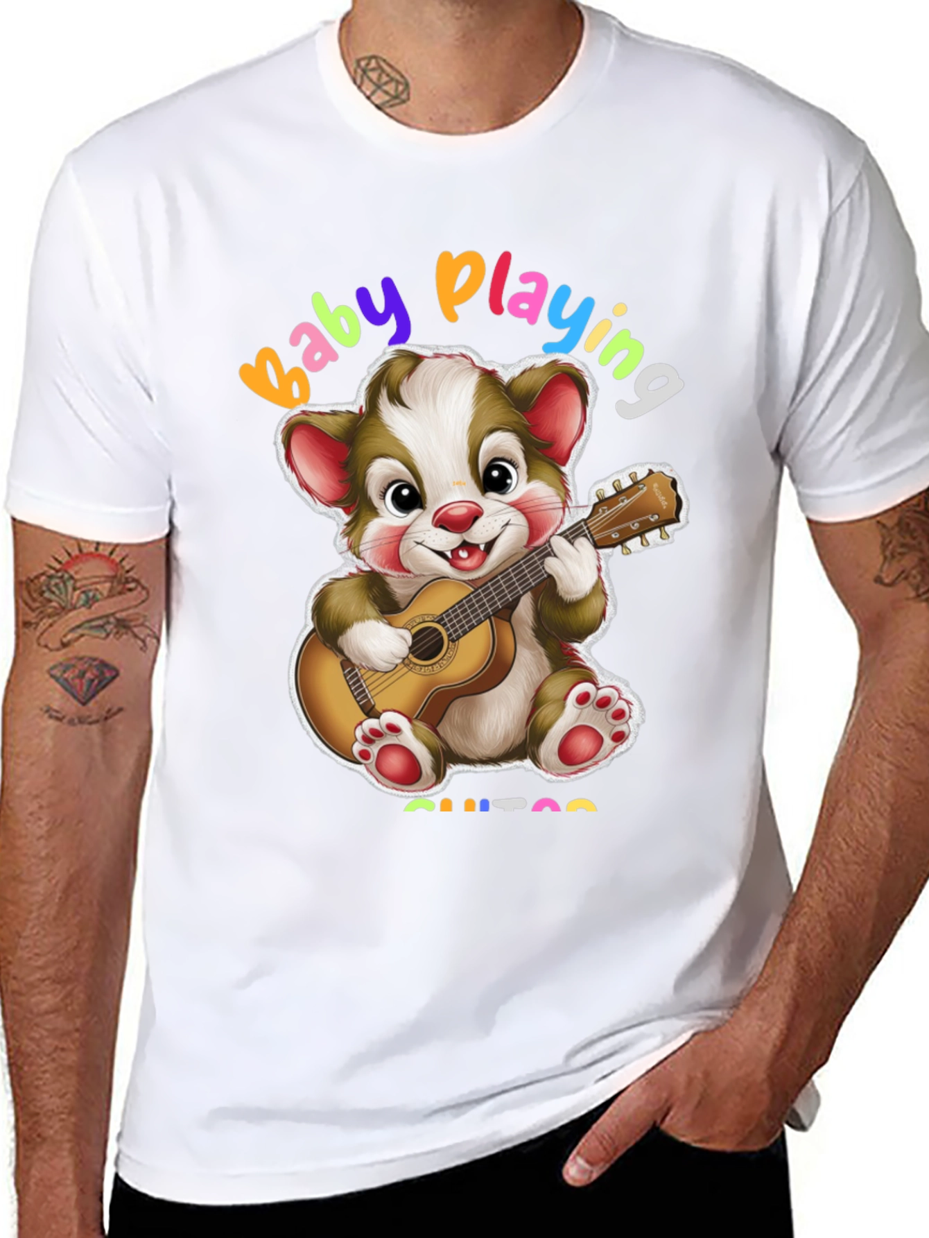 Baby Playing Guitar Graphic T-Shirt