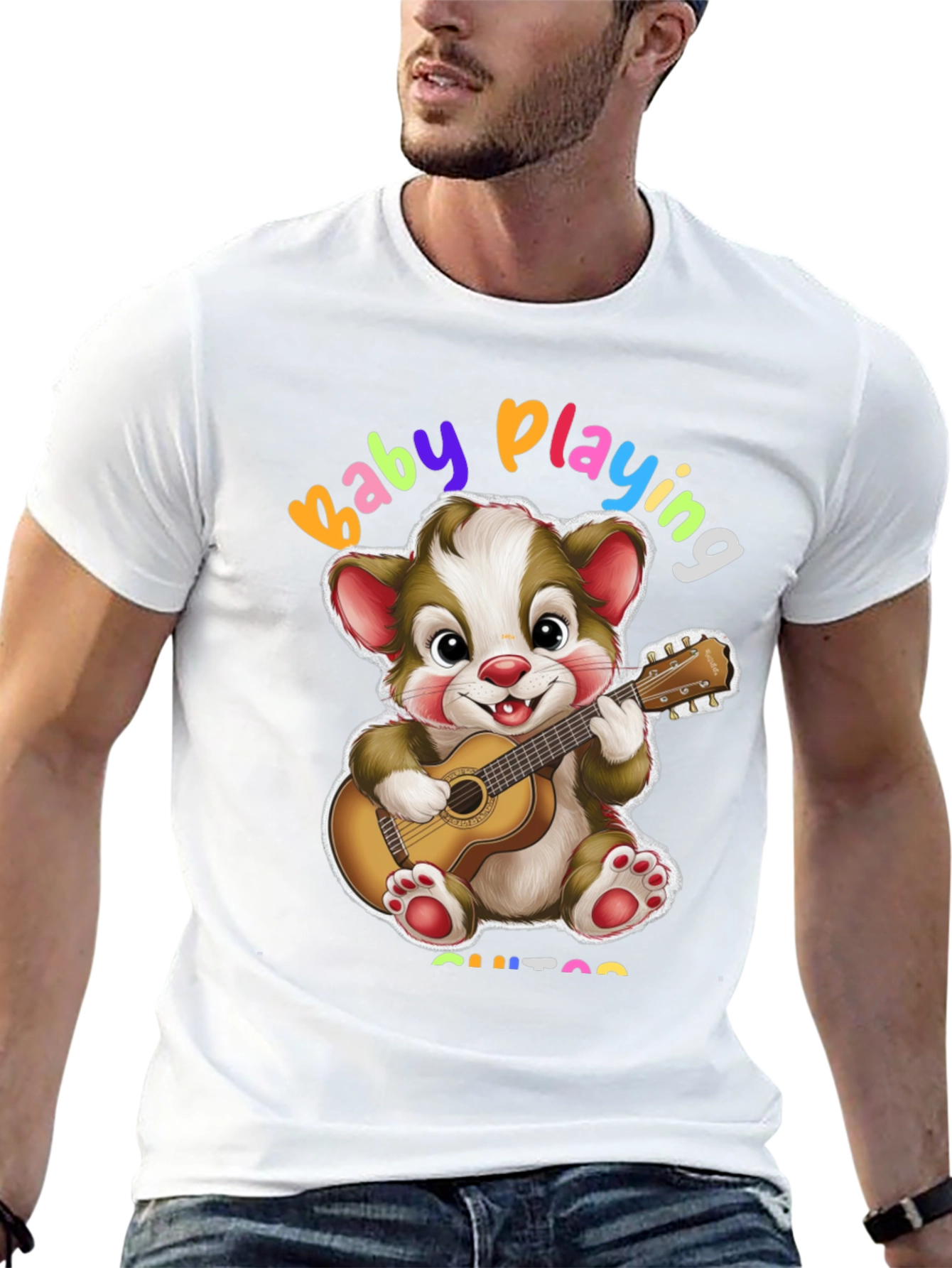 Baby Playing Guitar Graphic T-Shirt