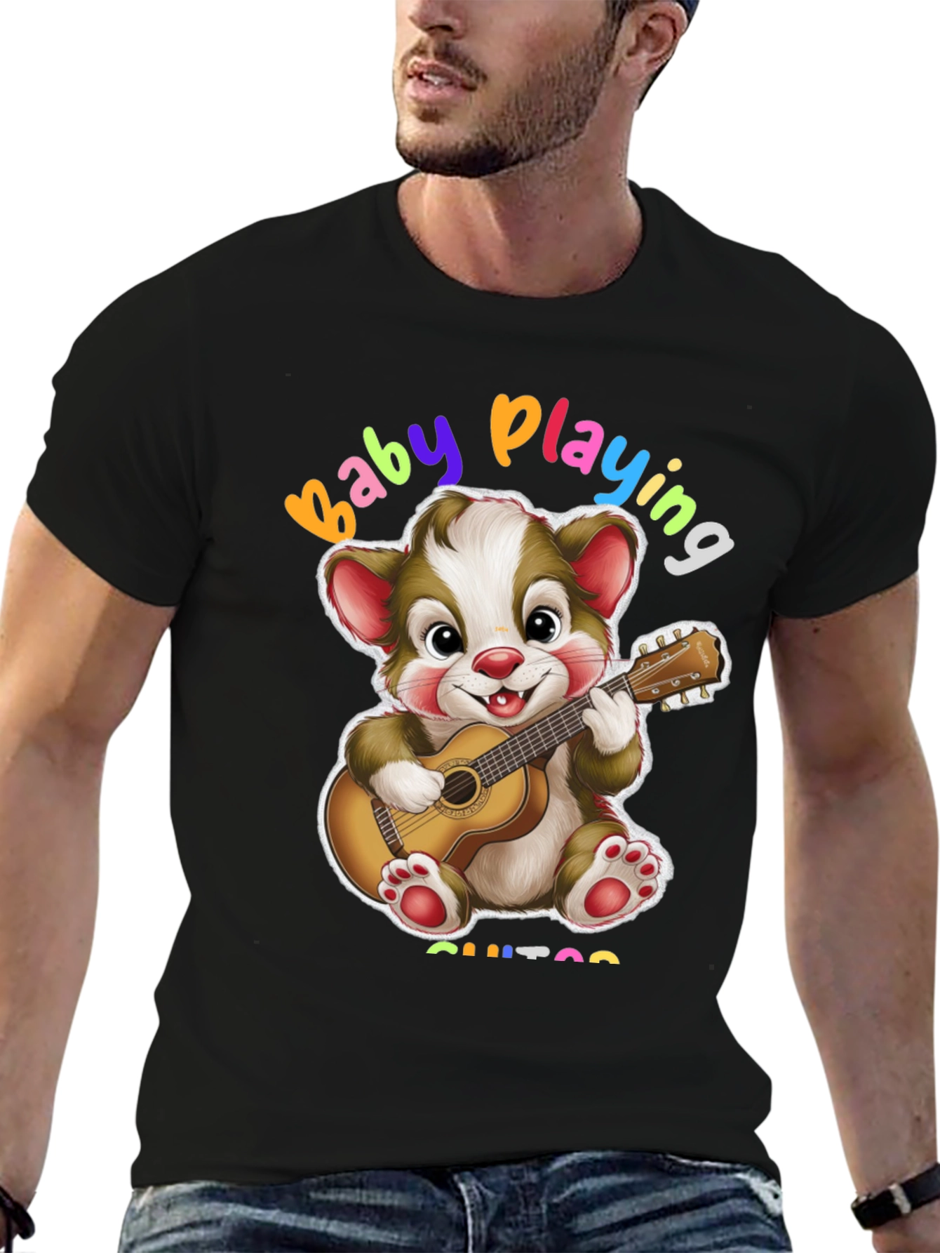 Baby Playing Guitar Graphic T-Shirt