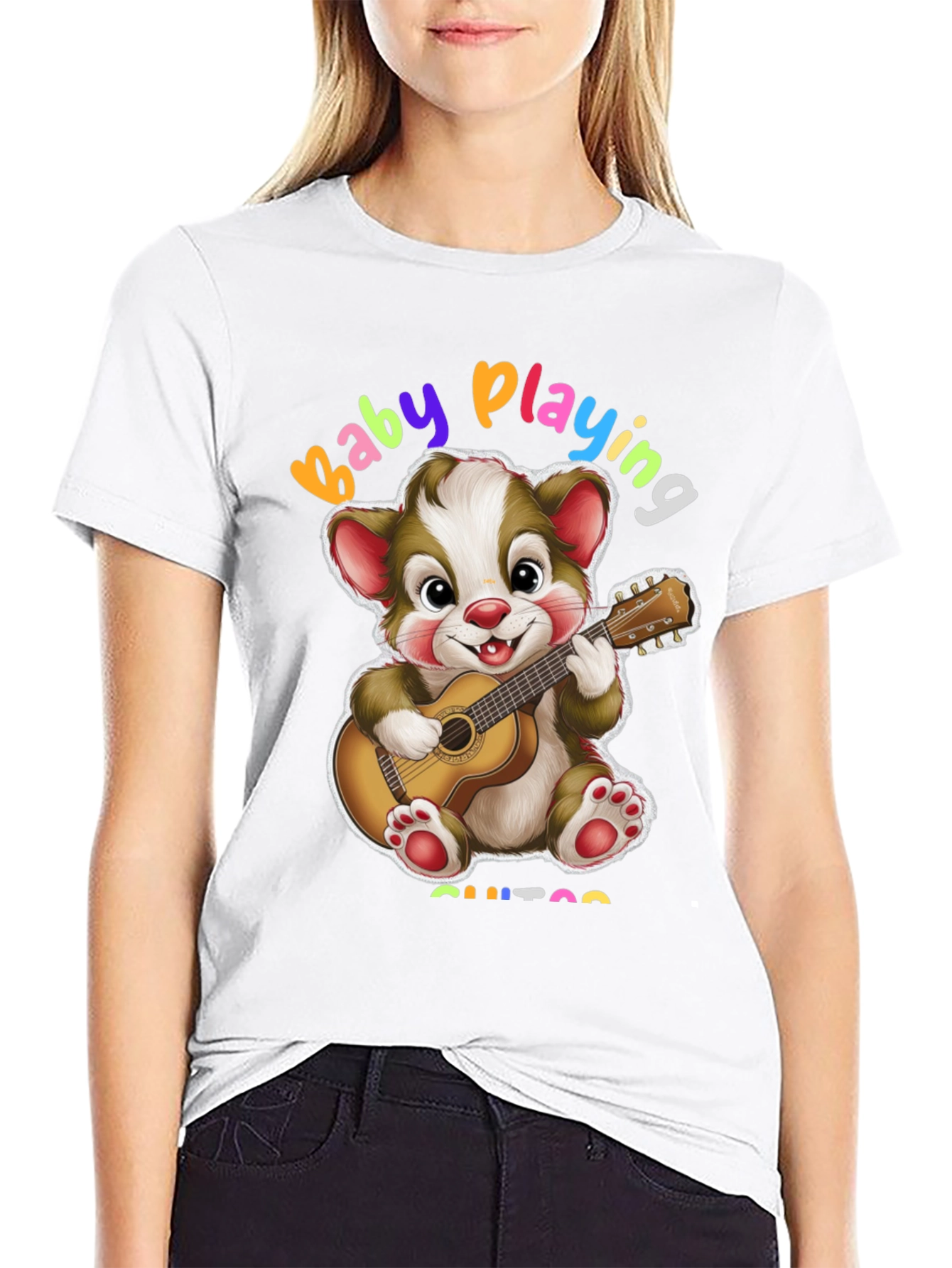 Baby Playing Guitar Graphic T-Shirt
