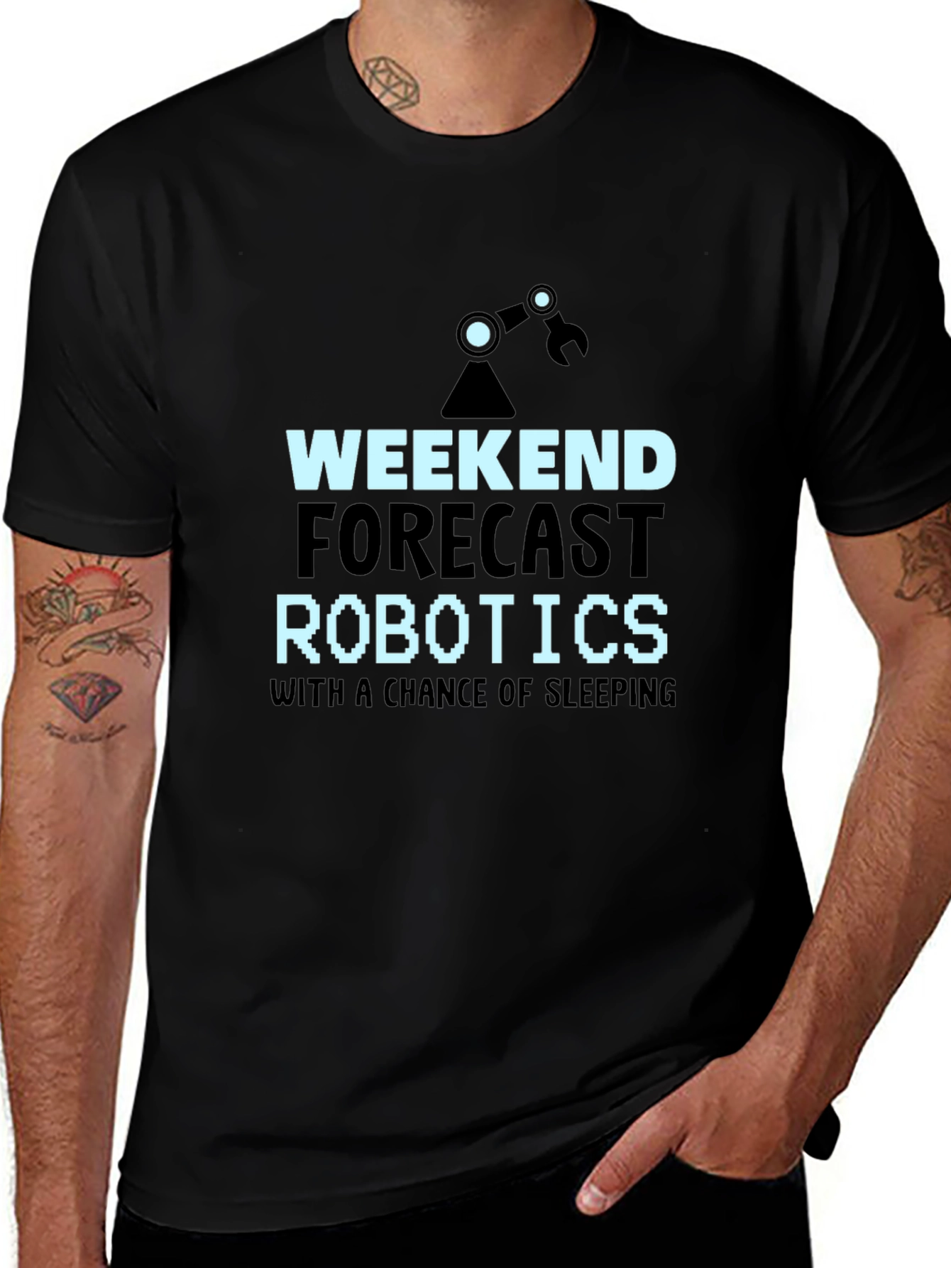 Weekend Robotics T-Shirt - Funny Robotics Forecast Tee