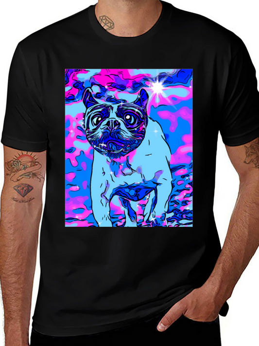 Psychedelic Dog Graphic T-Shirt
