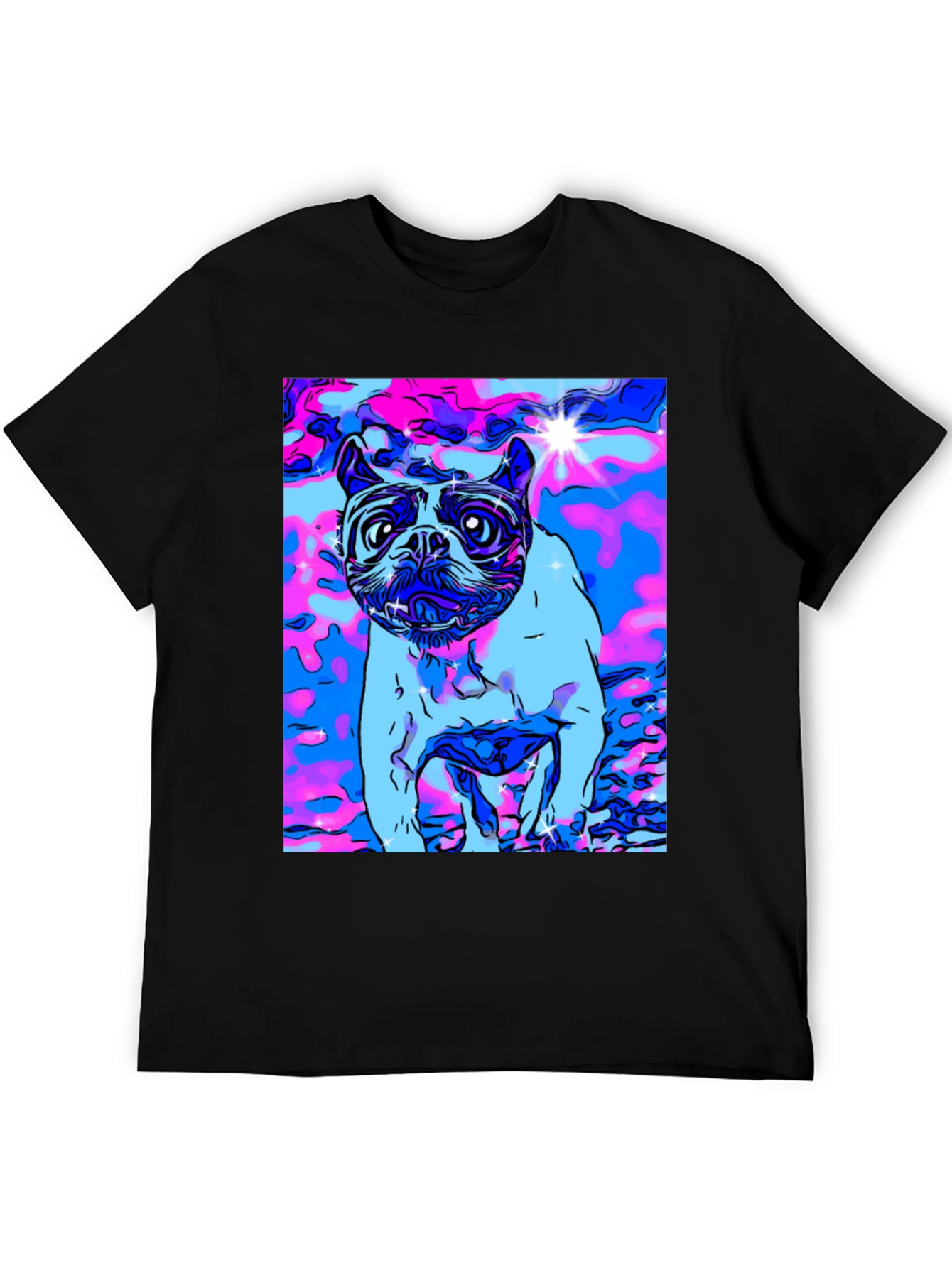 Psychedelic Dog Graphic T-Shirt