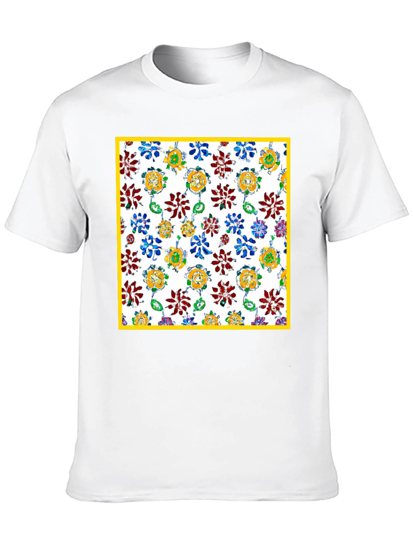 Floral Pattern Graphic Tee - Unique Print